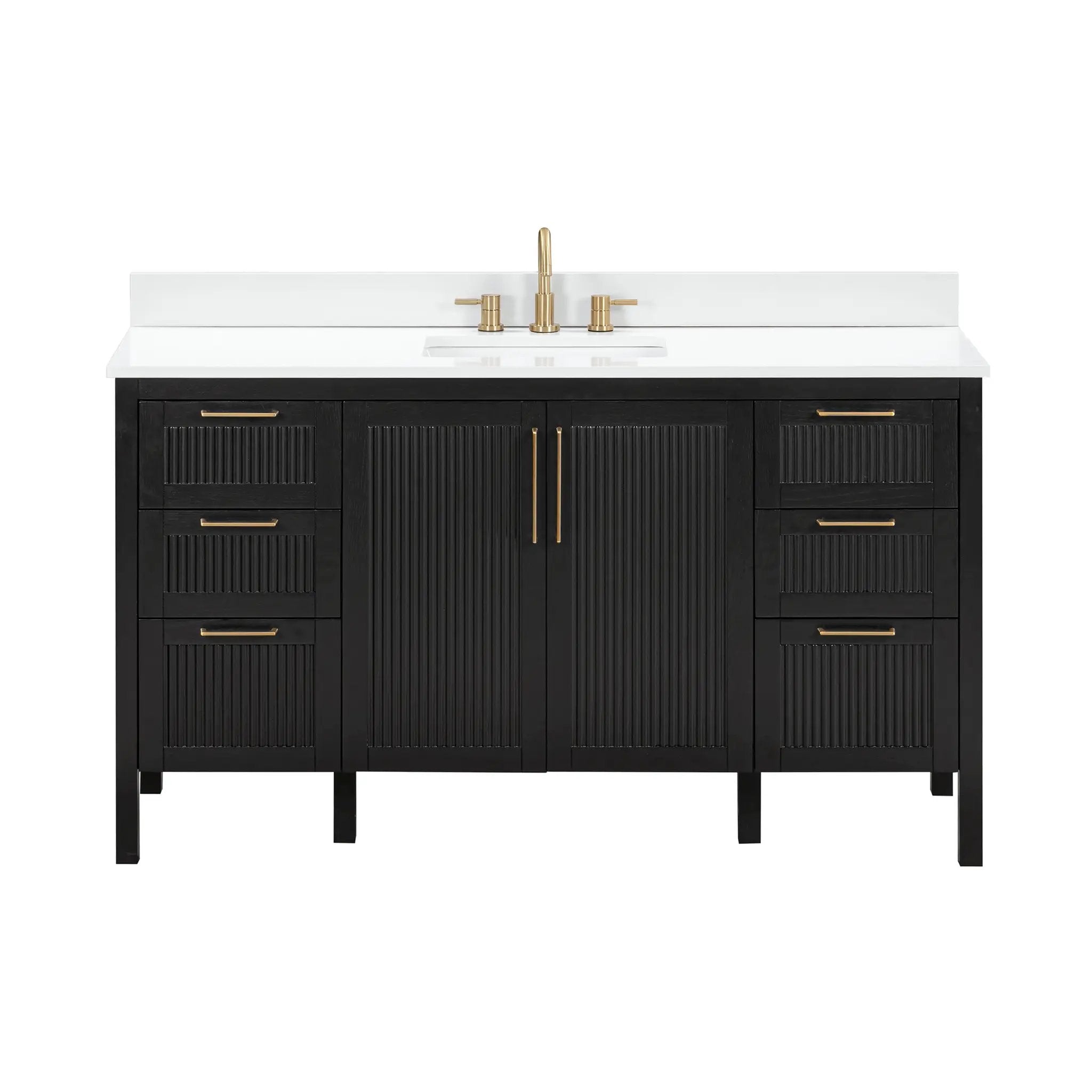 Avanity Luka 61 in. Single Sink Bathroom Vanity Set in Black Oak by Avanity