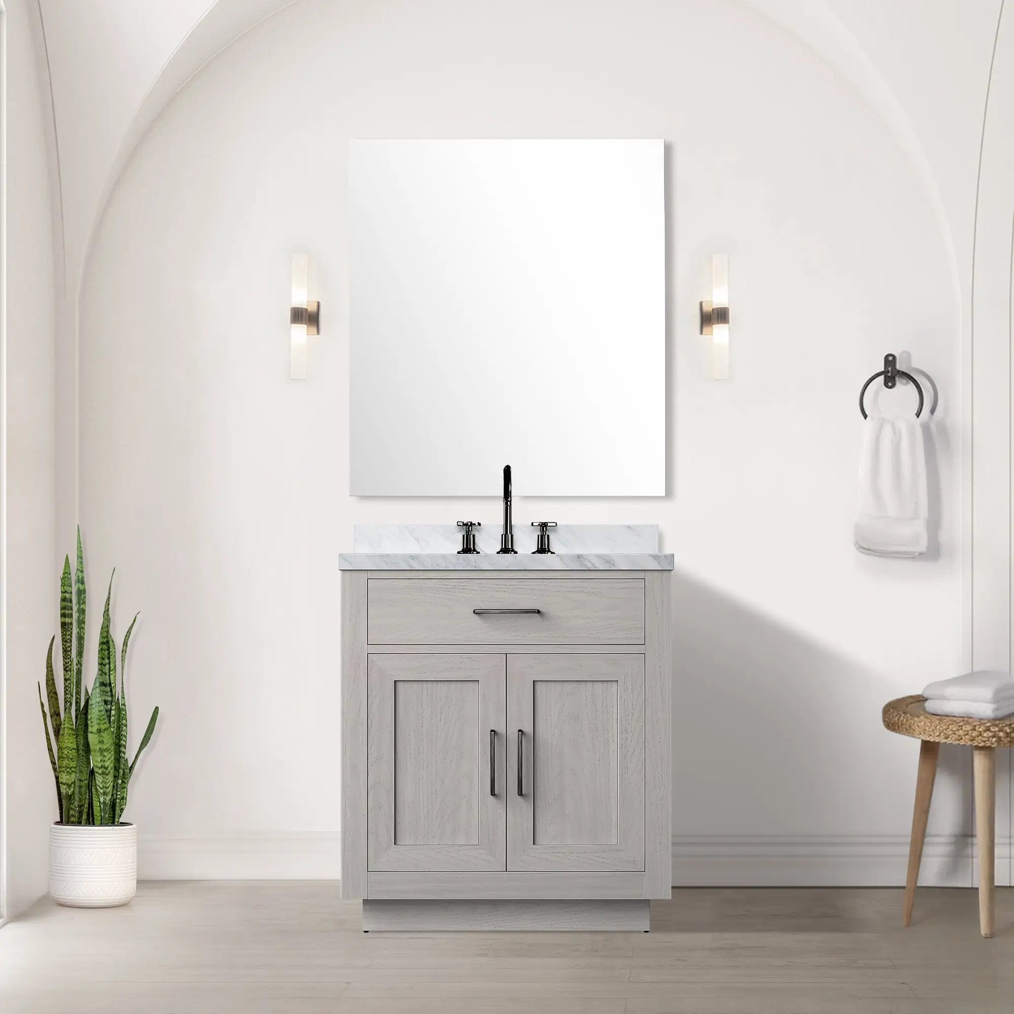 white oak vanity
