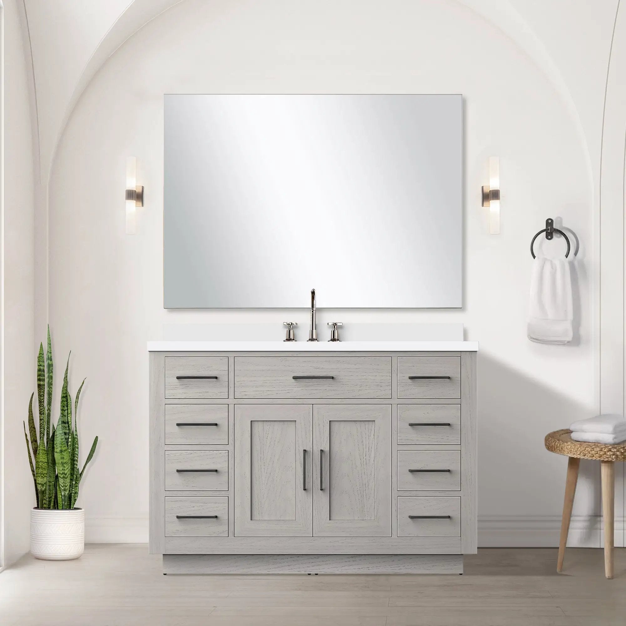black oak vanity
