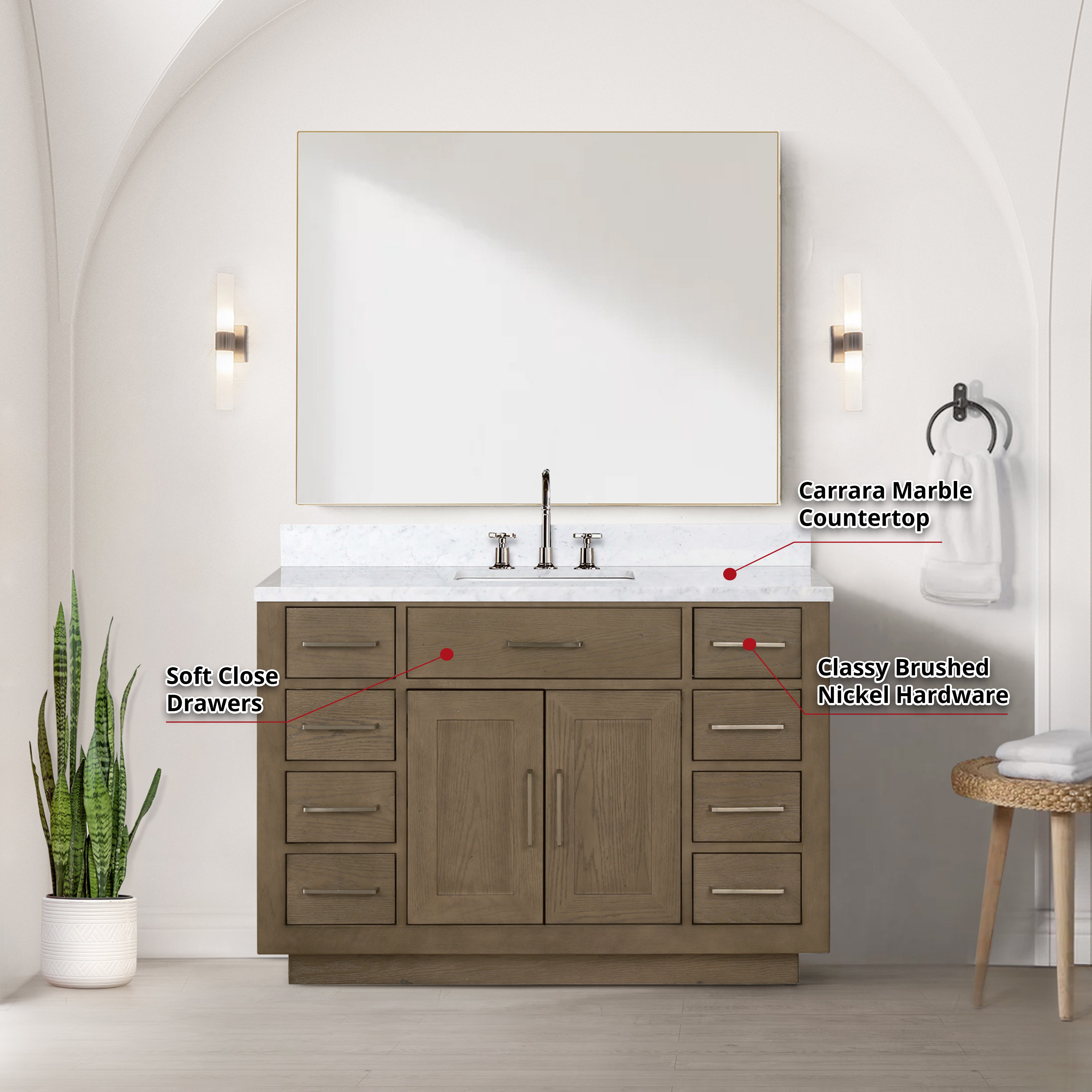 grey oak vanity