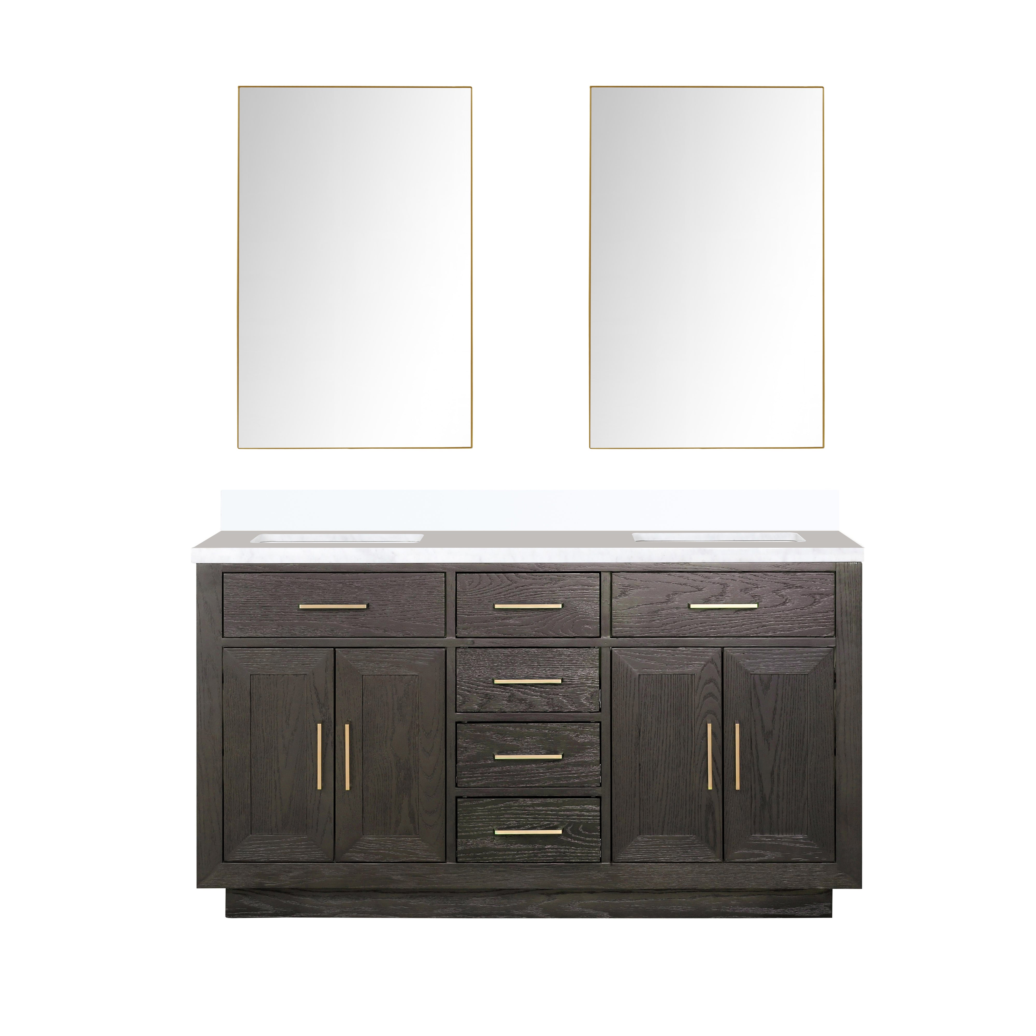 Lexora Abbey 60 in W x 22 in D Double Bath Vanity