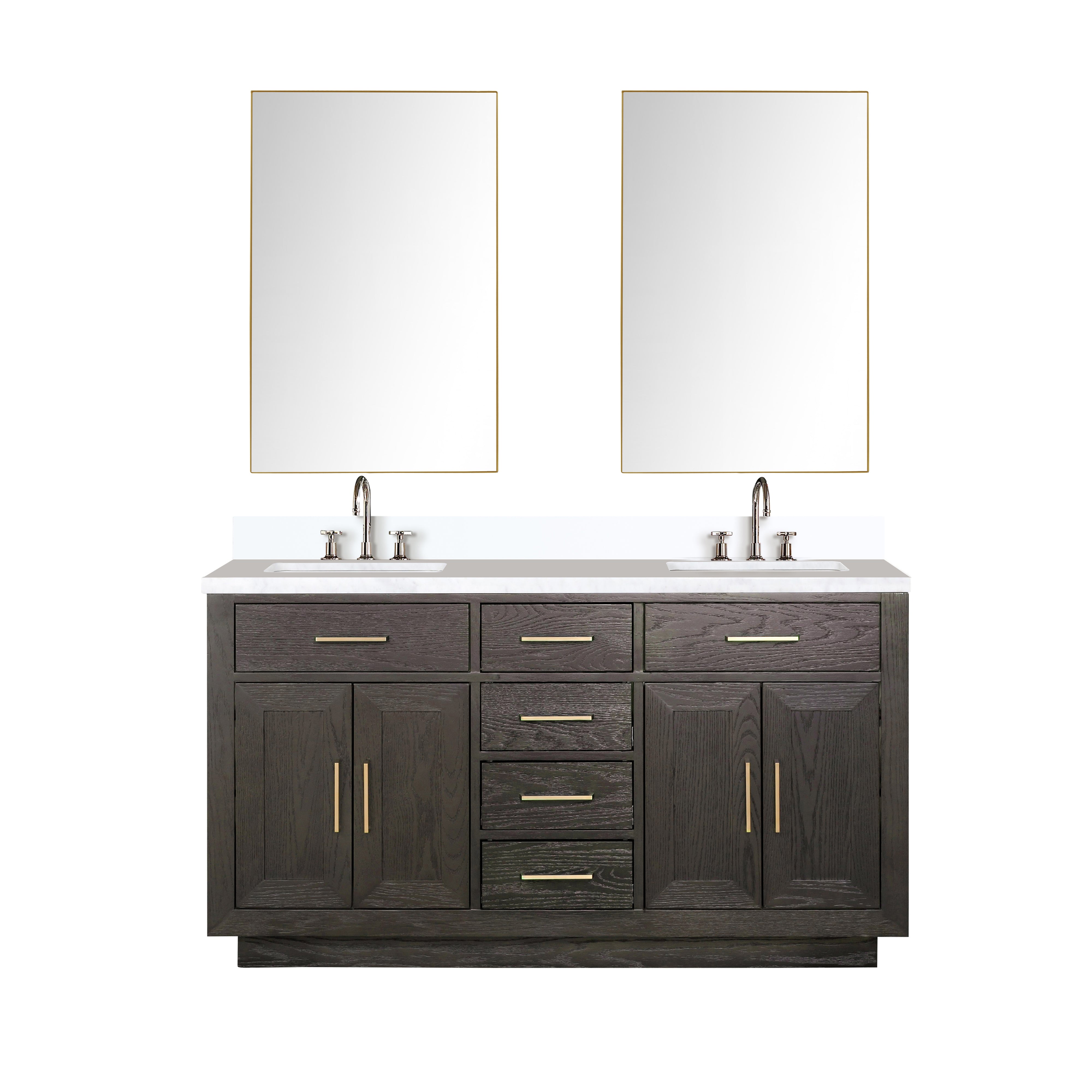 Lexora Abbey 60 in W x 22 in D Double Bath Vanity