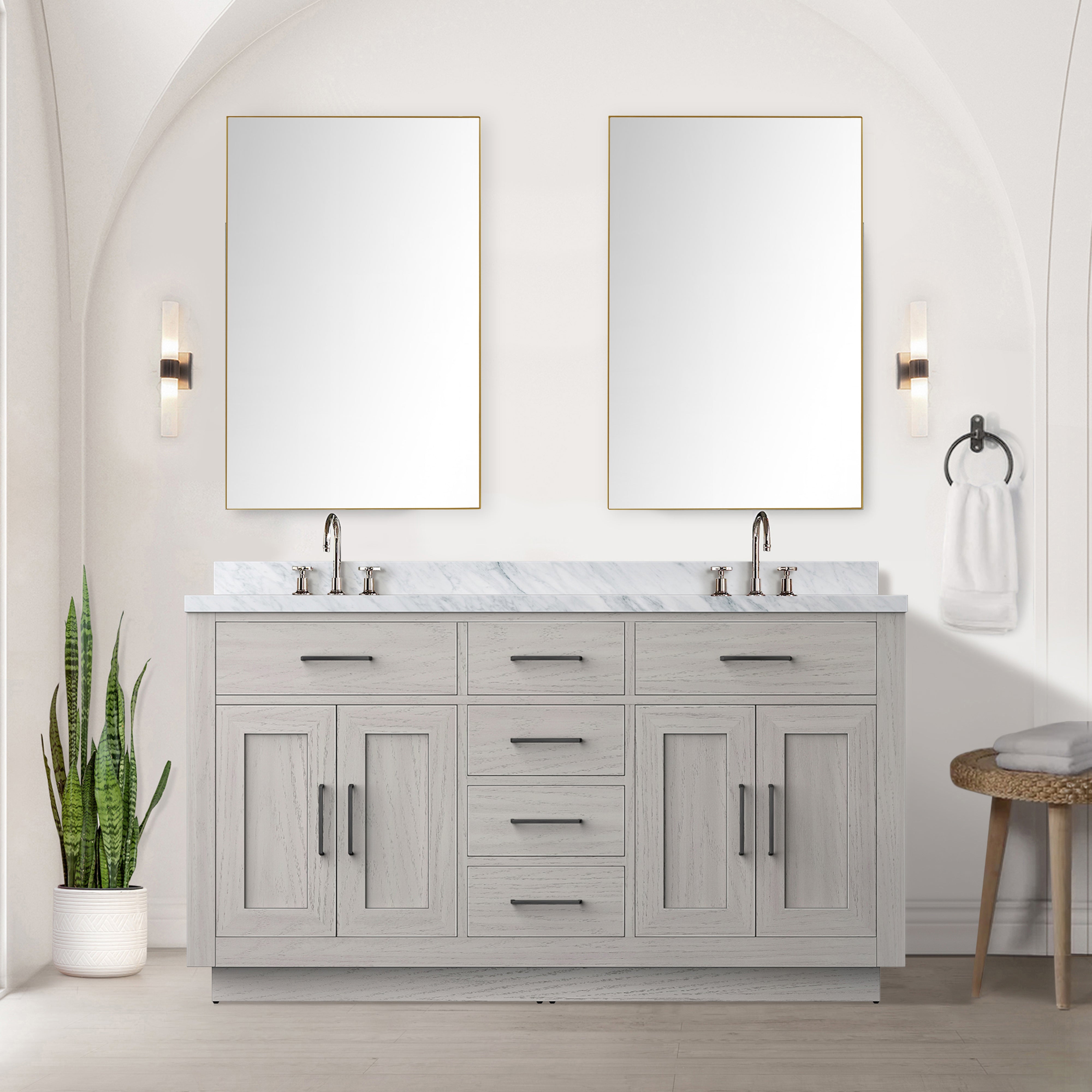 white oak vanity