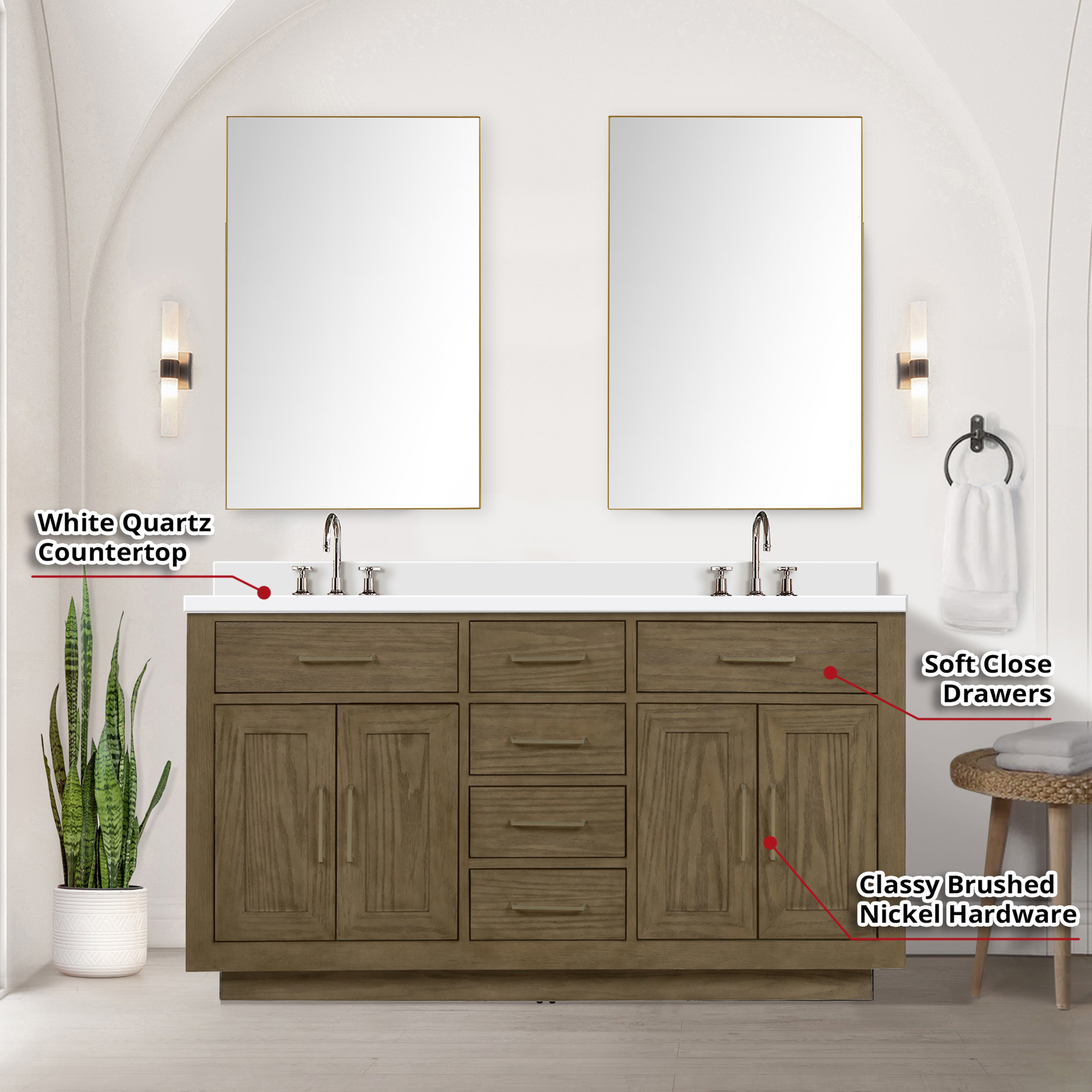grey oak vanity