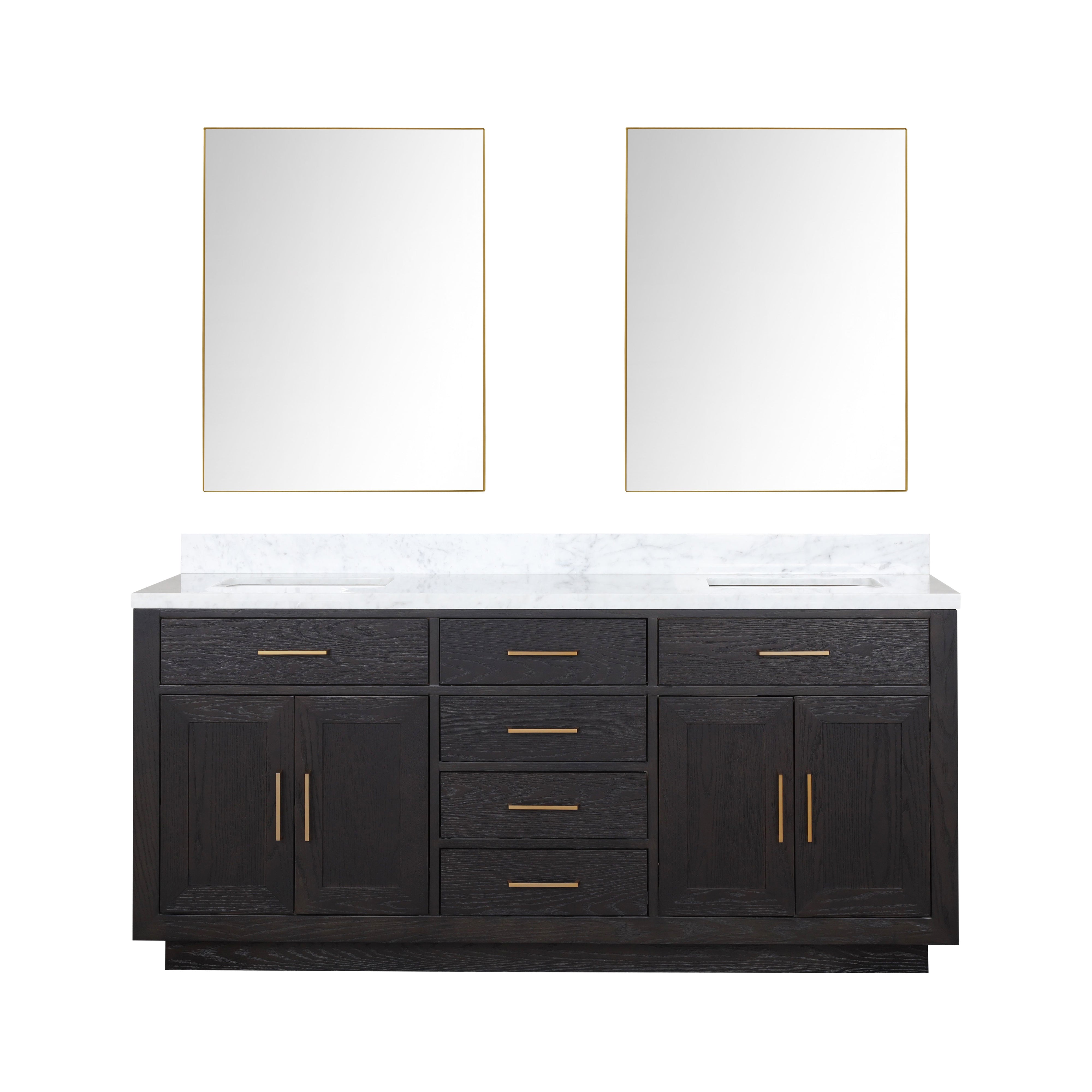 Lexora Abbey 72 in W x 22 in D Double Bath Vanity