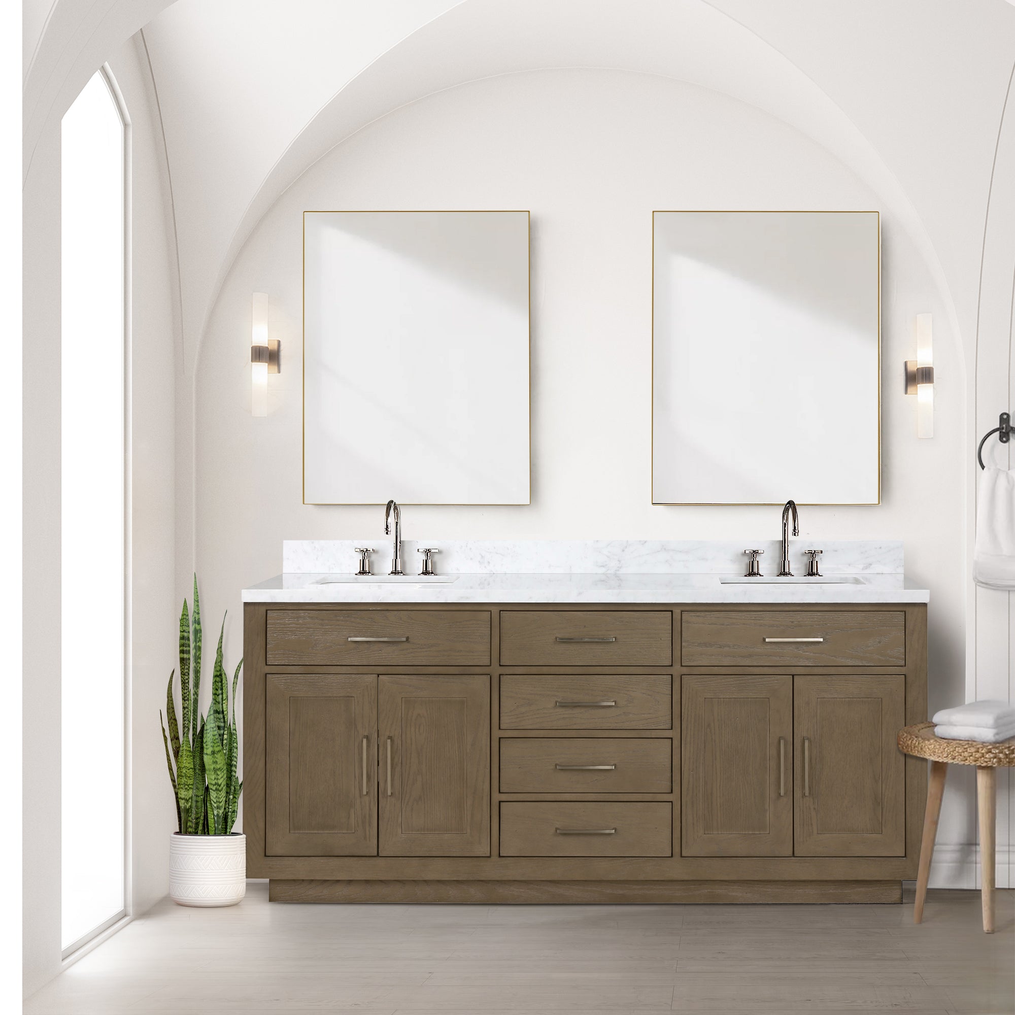 grey oak vanity
