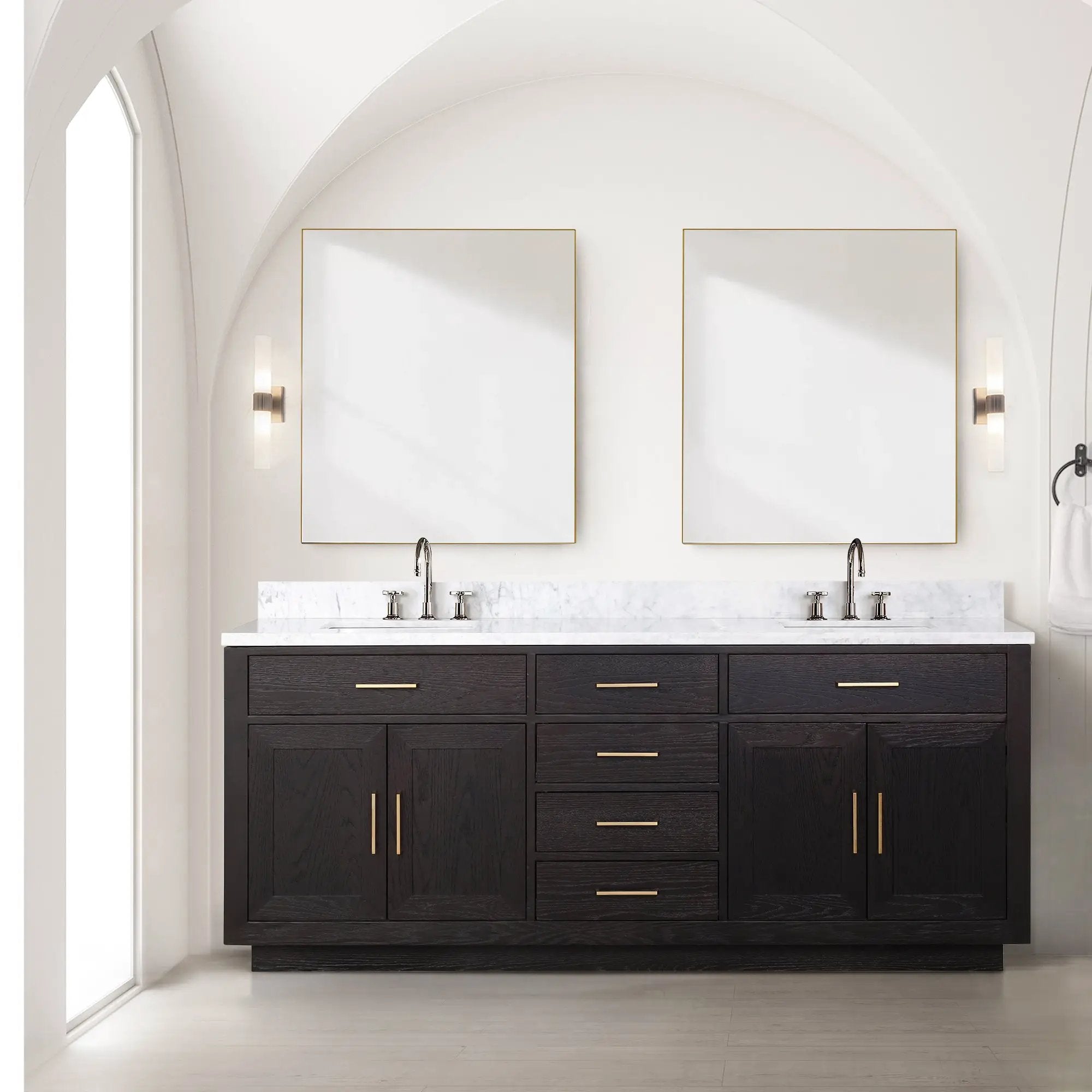 black oak vanity
