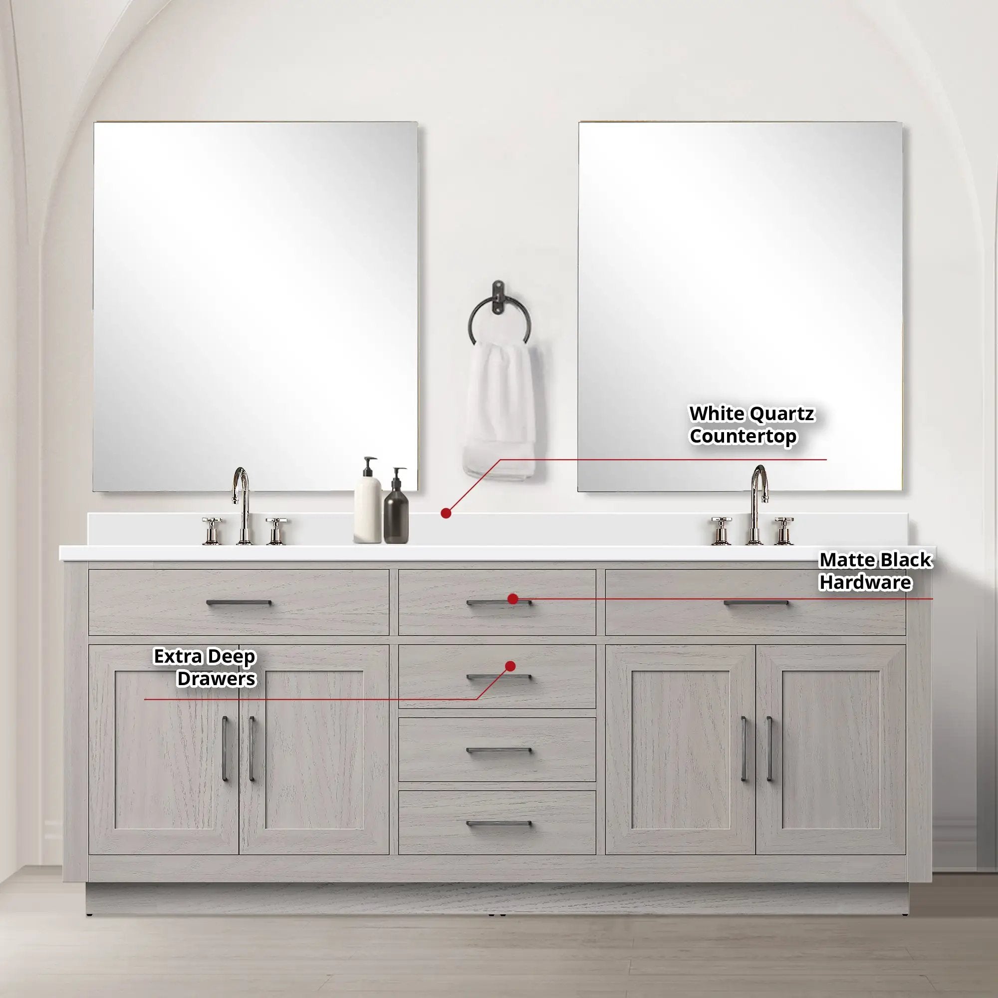 white oak vanity