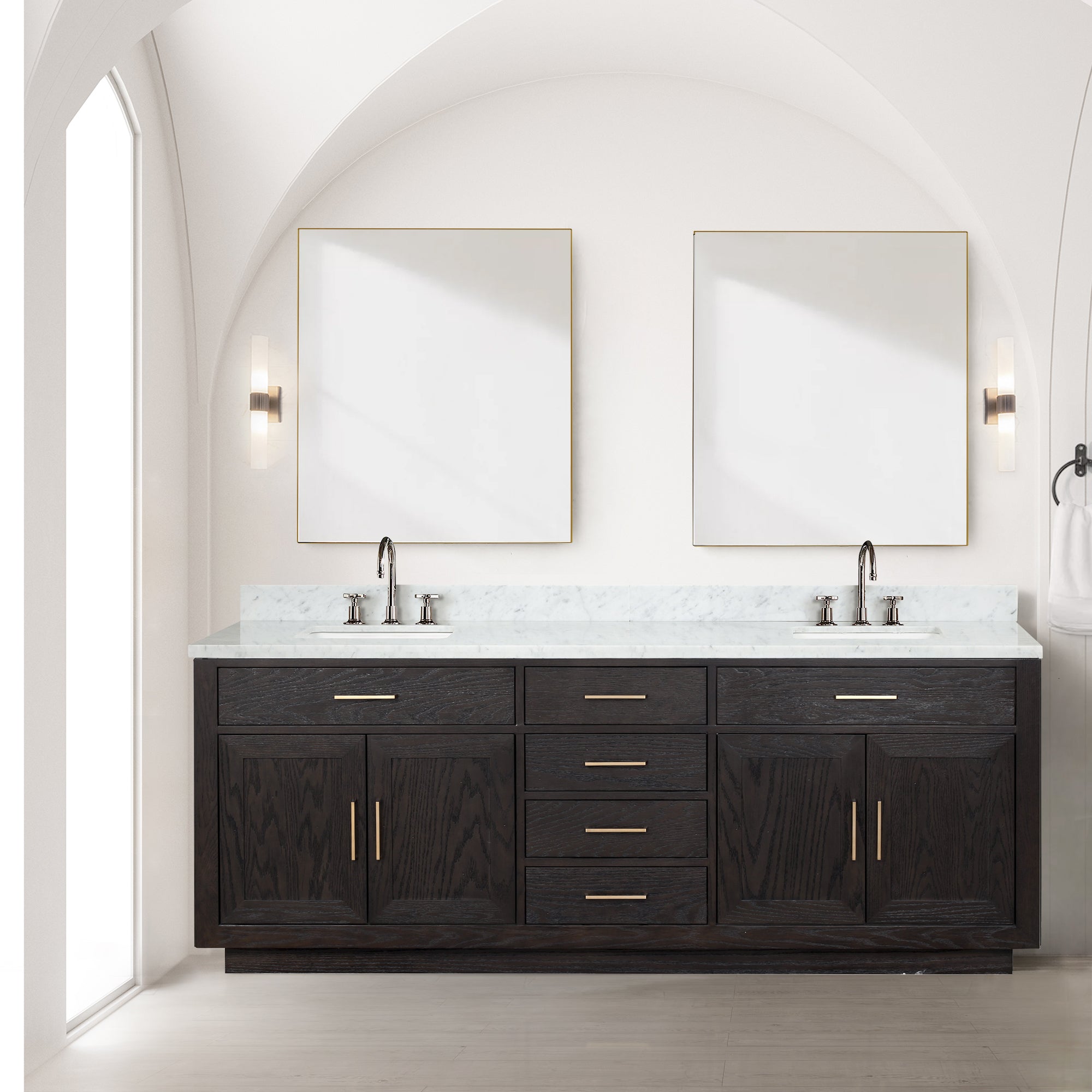 black oak vanity