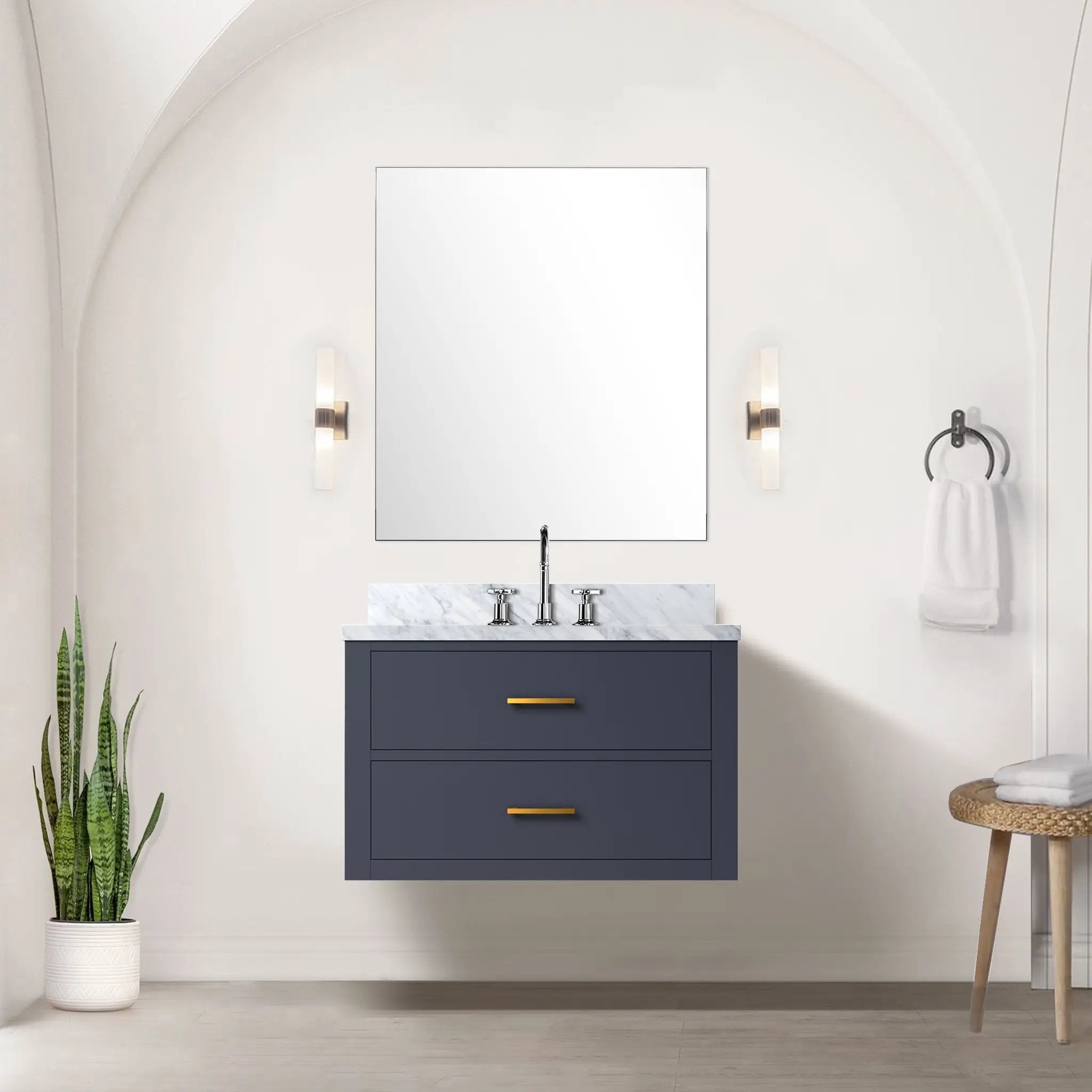 blue vanity