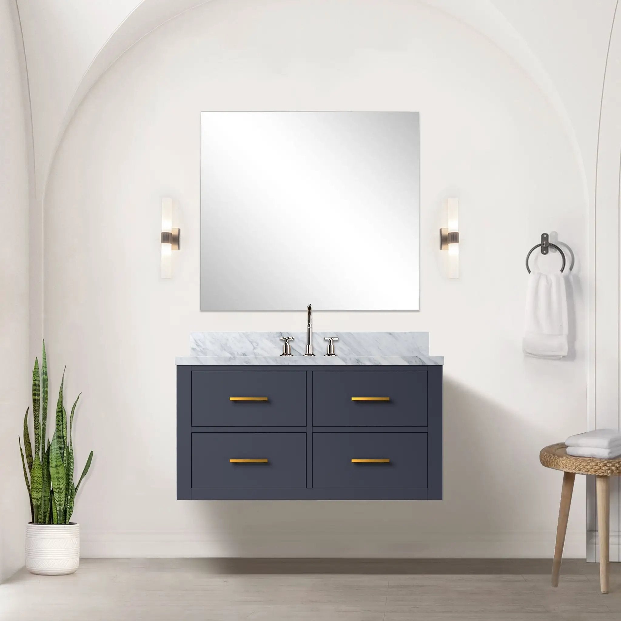 blue vanity