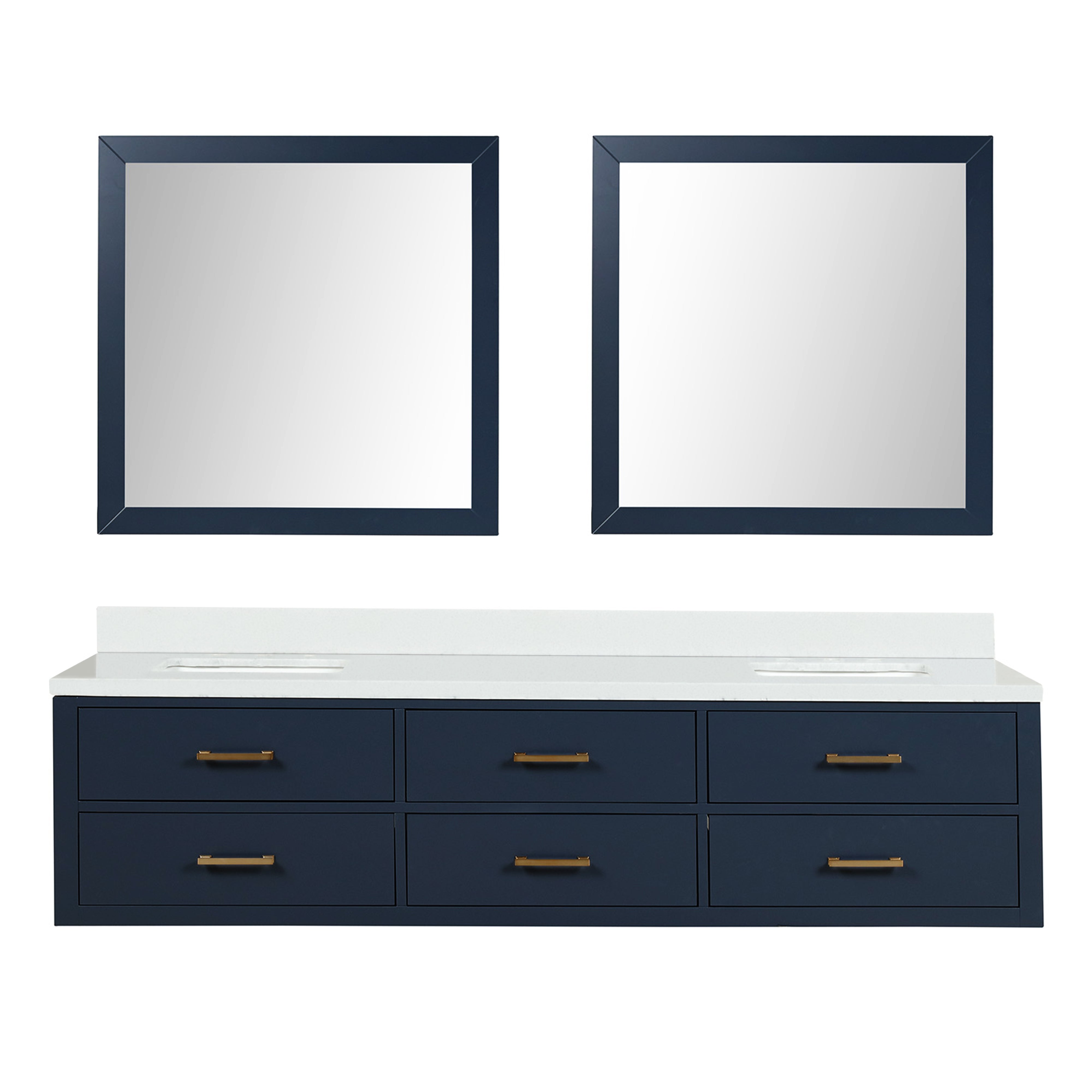 Lexora Castor 80 in W x 22 in D Double Bath Vanity