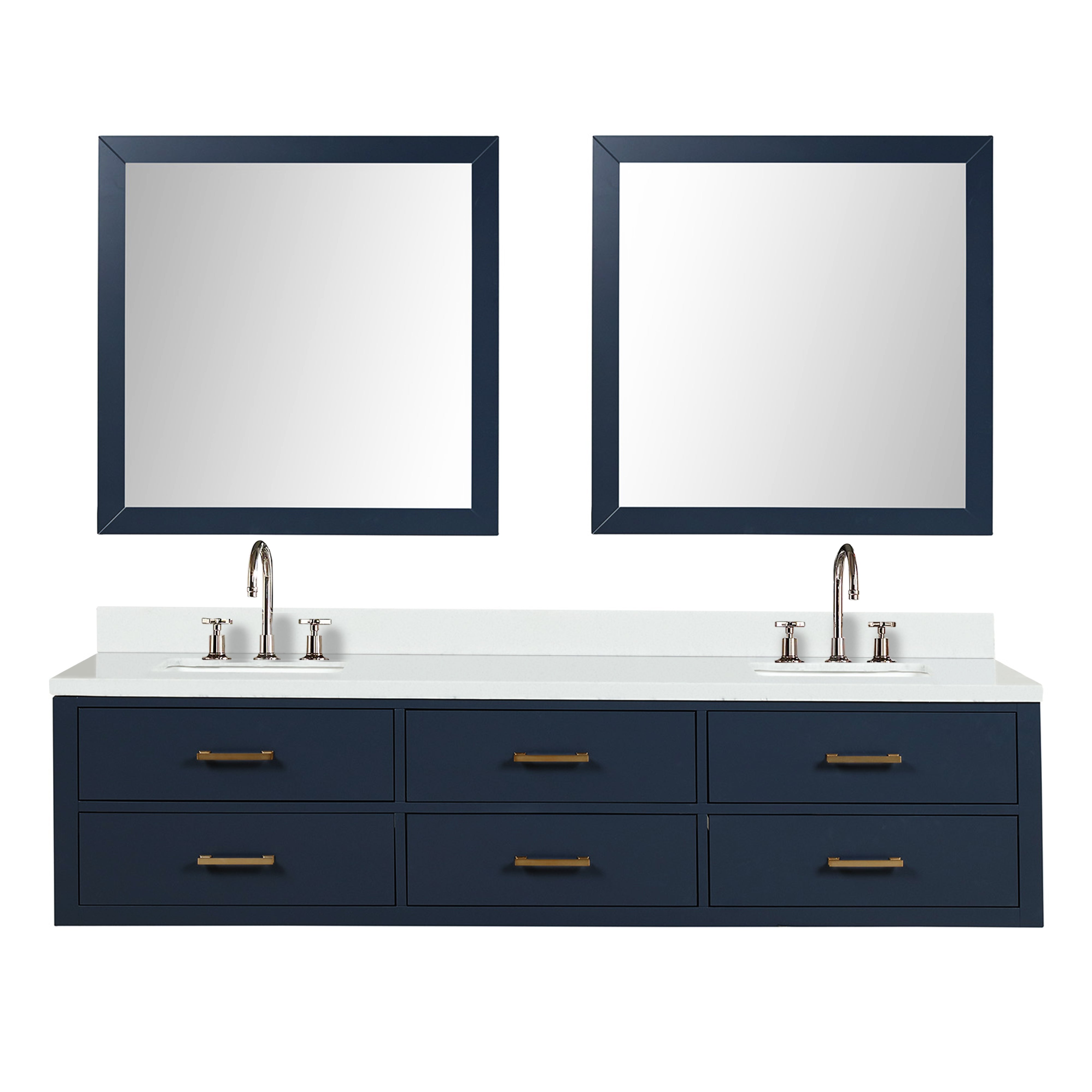 Lexora Castor 80 in W x 22 in D Double Bath Vanity