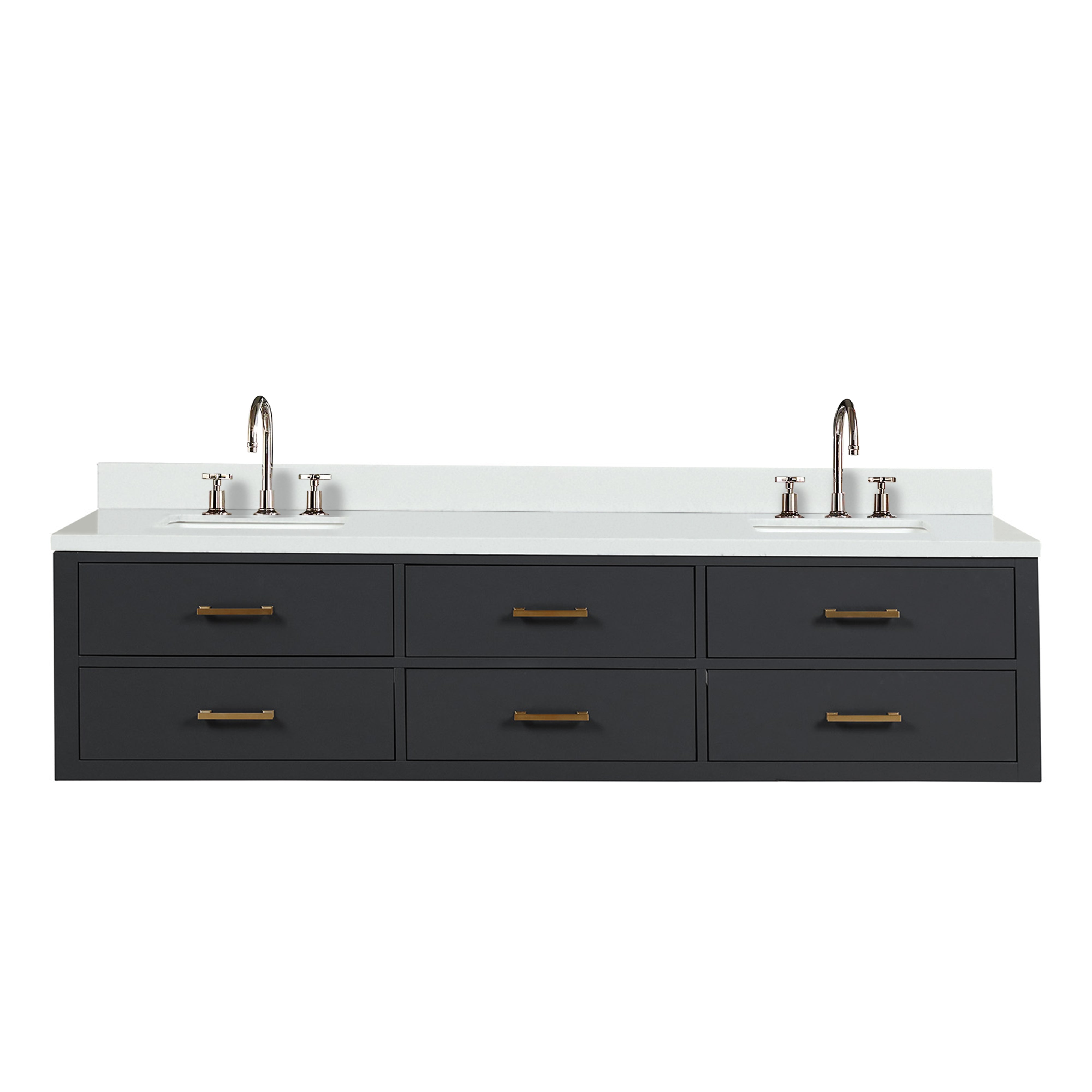 Lexora Castor 80 in W x 22 in D Double Bath Vanity