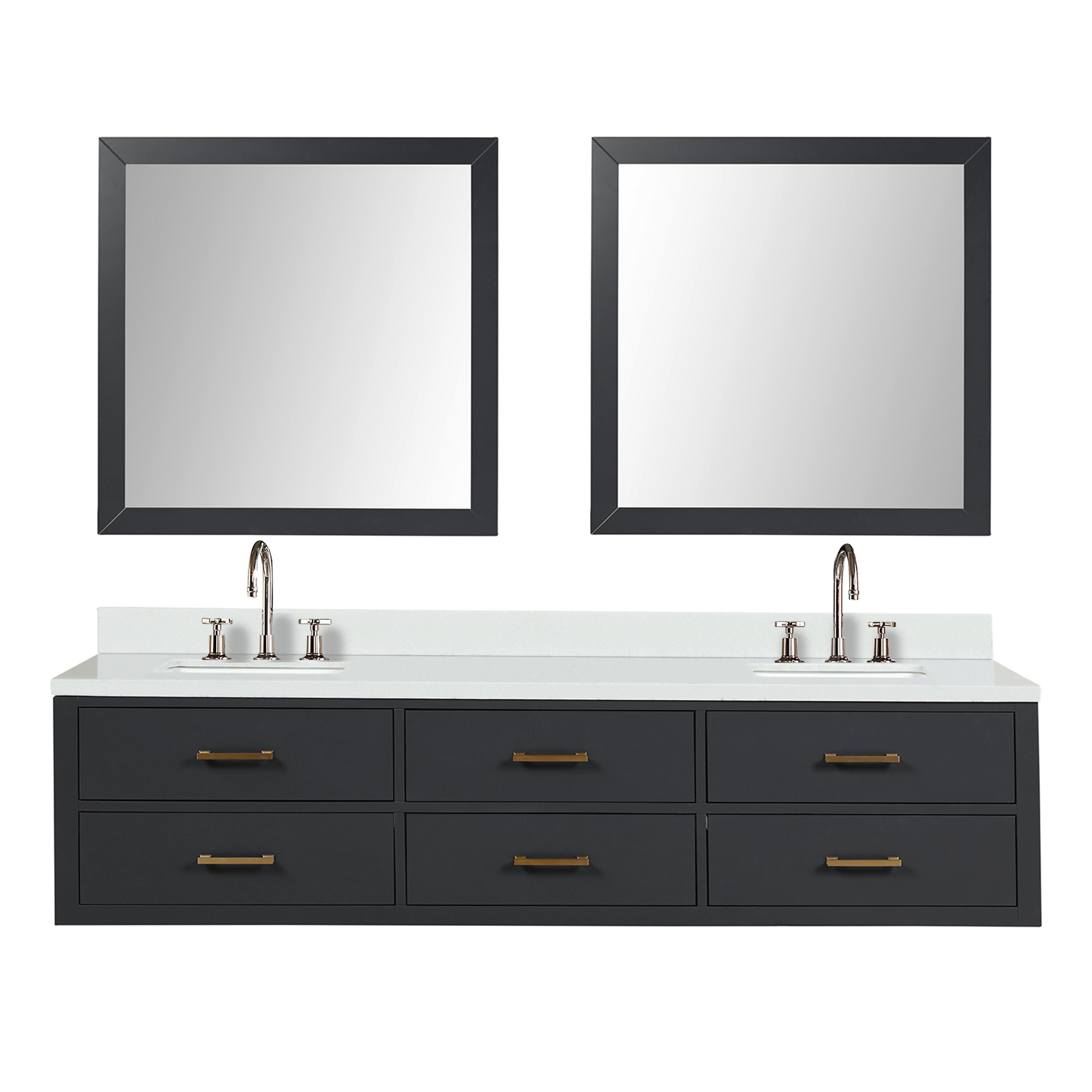 Lexora Castor 80 in W x 22 in D Double Bath Vanity