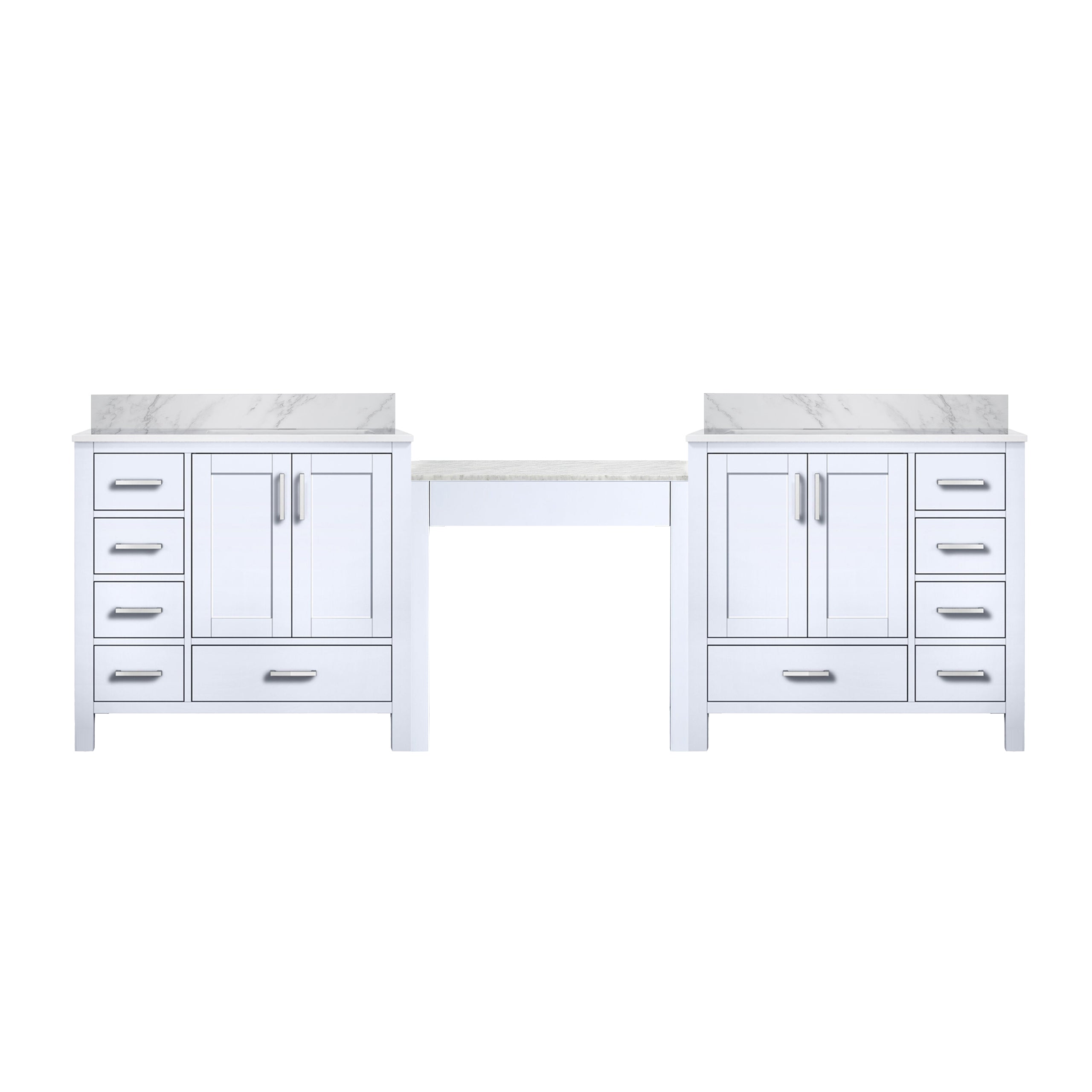 Lexora Coraline 102 in W x 22 in D Double Bath Vanity with Carrara Marble Top