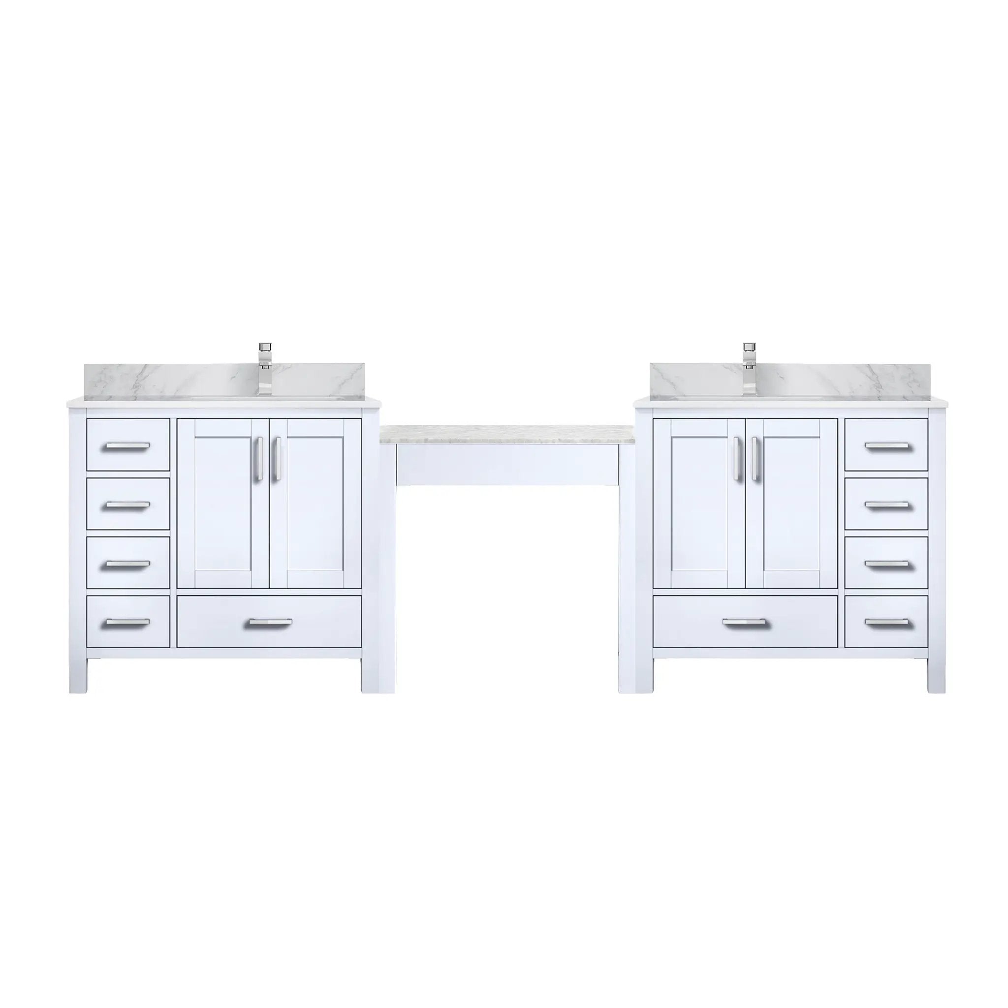 Lexora Coraline 102 in W x 22 in D Double Bath Vanity with Carrara Marble Top by Lexora