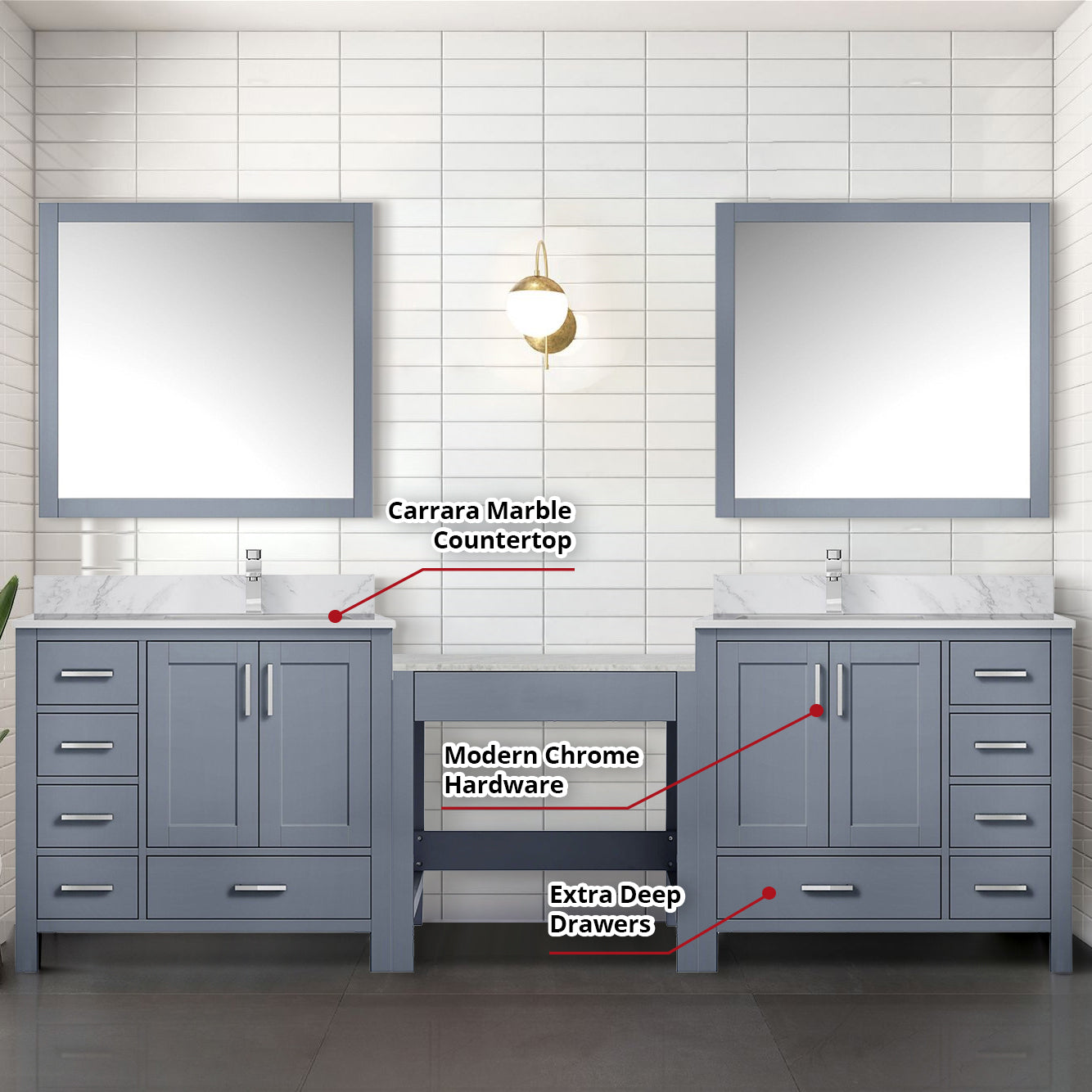 dark grey vanity