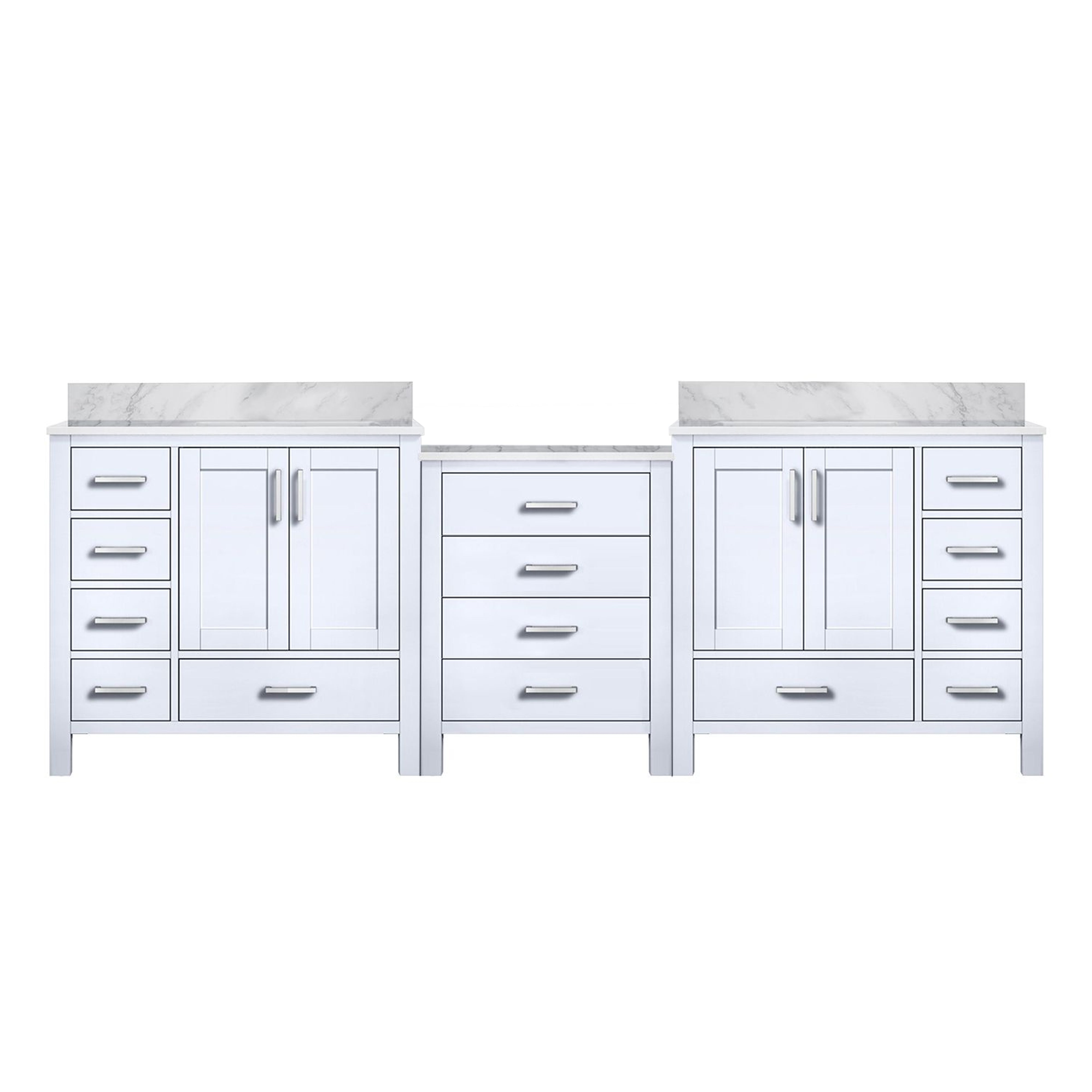 Lexora Coraline 92 in W x 22 in D Double Bath Vanity with Carrara Marble Top