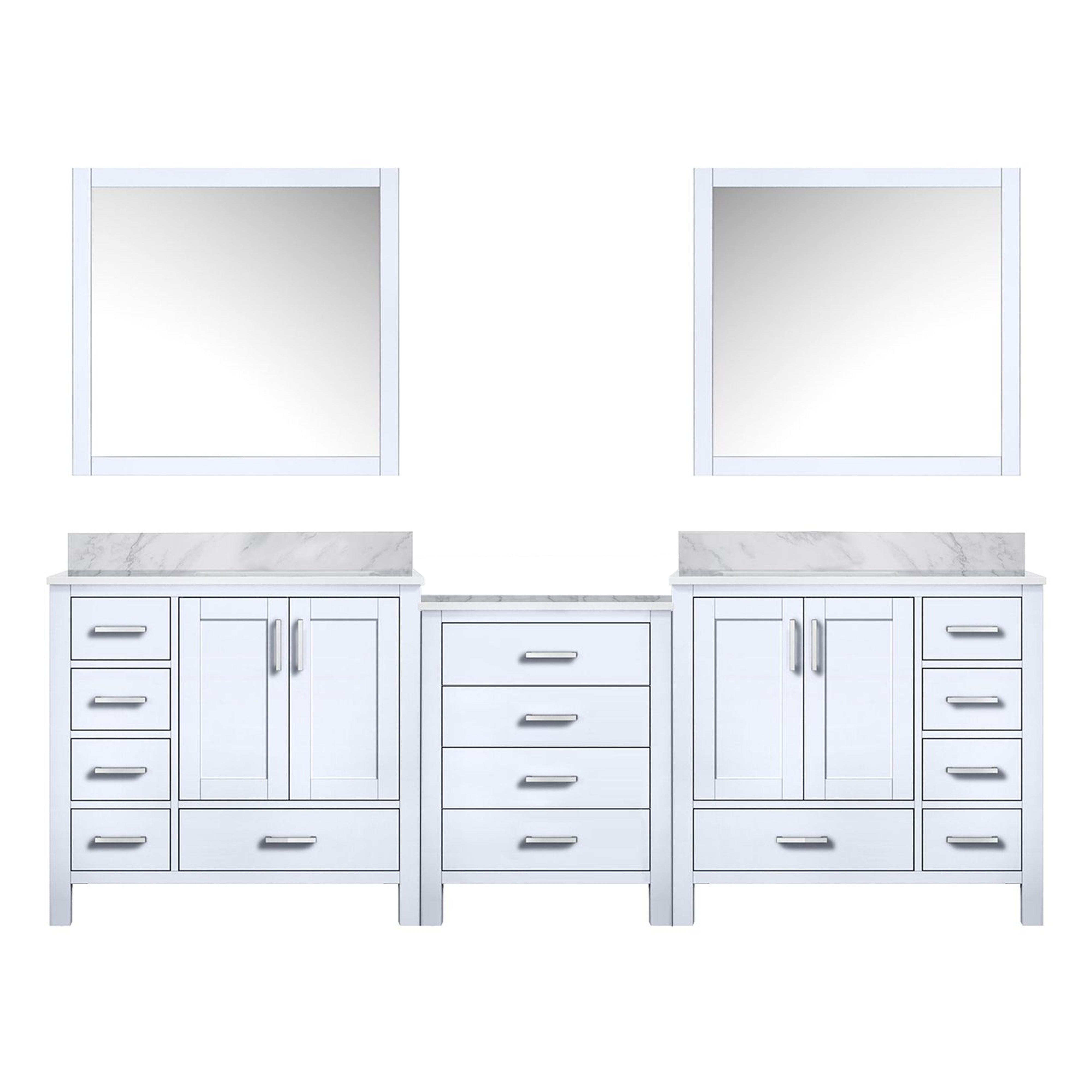 Lexora Coraline 92 in W x 22 in D Double Bath Vanity with Carrara Marble Top