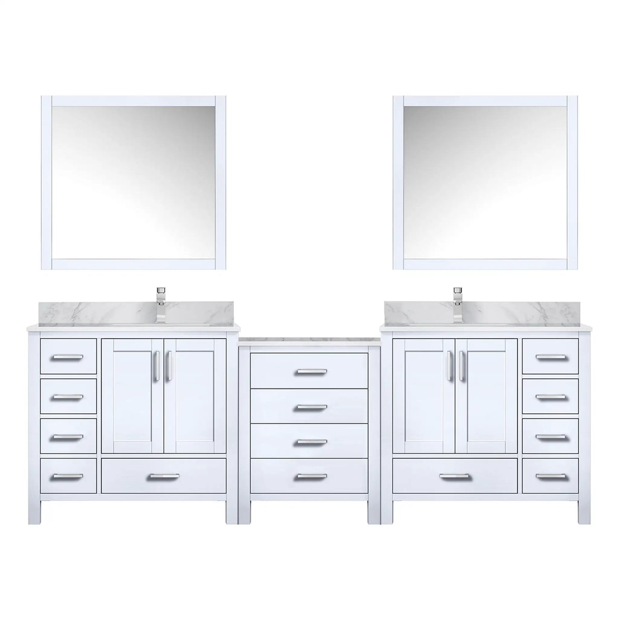 Lexora Coraline 92 in W x 22 in D Double Bath Vanity with Carrara Marble Top by Lexora