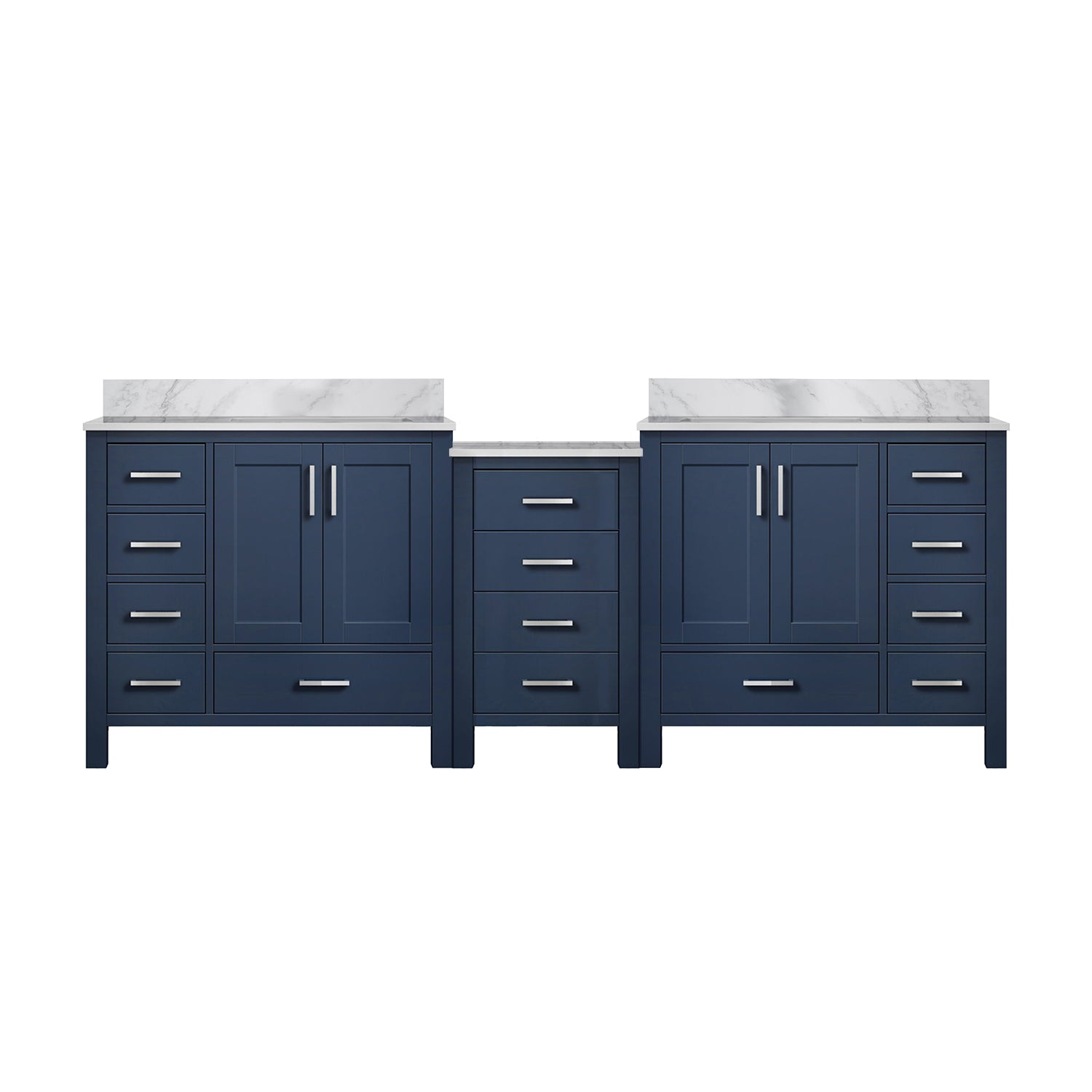 Lexora Coraline 92 in W x 22 in D Double Bath Vanity with Carrara Marble Top