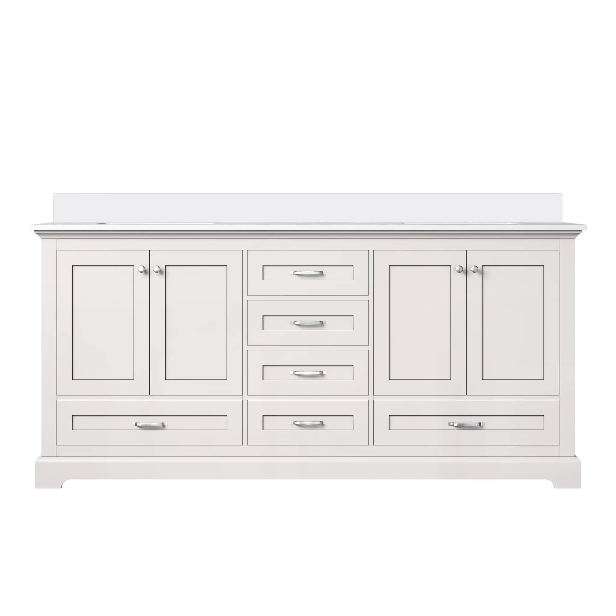 Lexora Dukes 72 in. W x 22 in. D Double Bath Vanity and Cultured Marble Top by Lexora