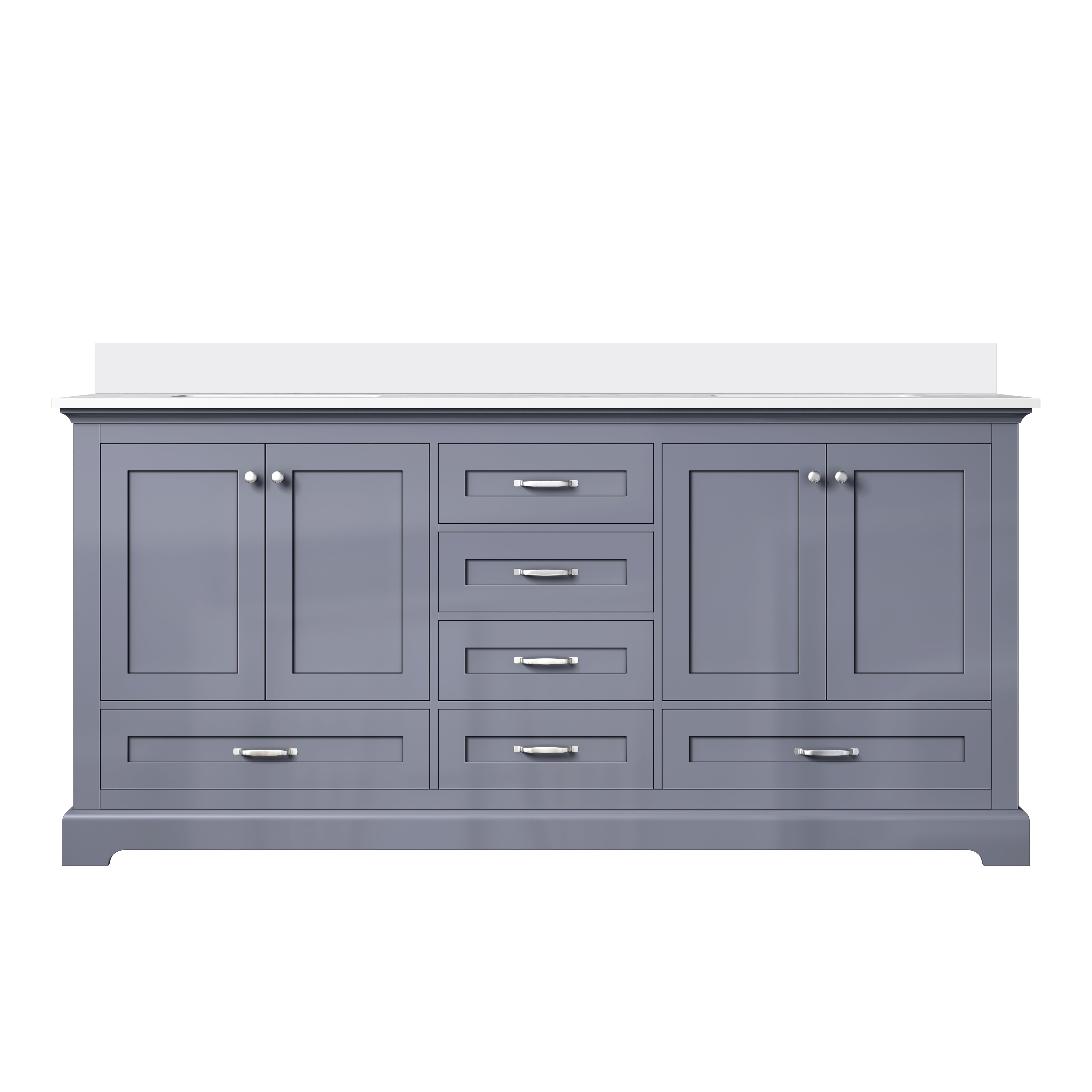 Lexora Dukes 72 in. W x 22 in. D Double Bath Vanity and Cultured Marble Top