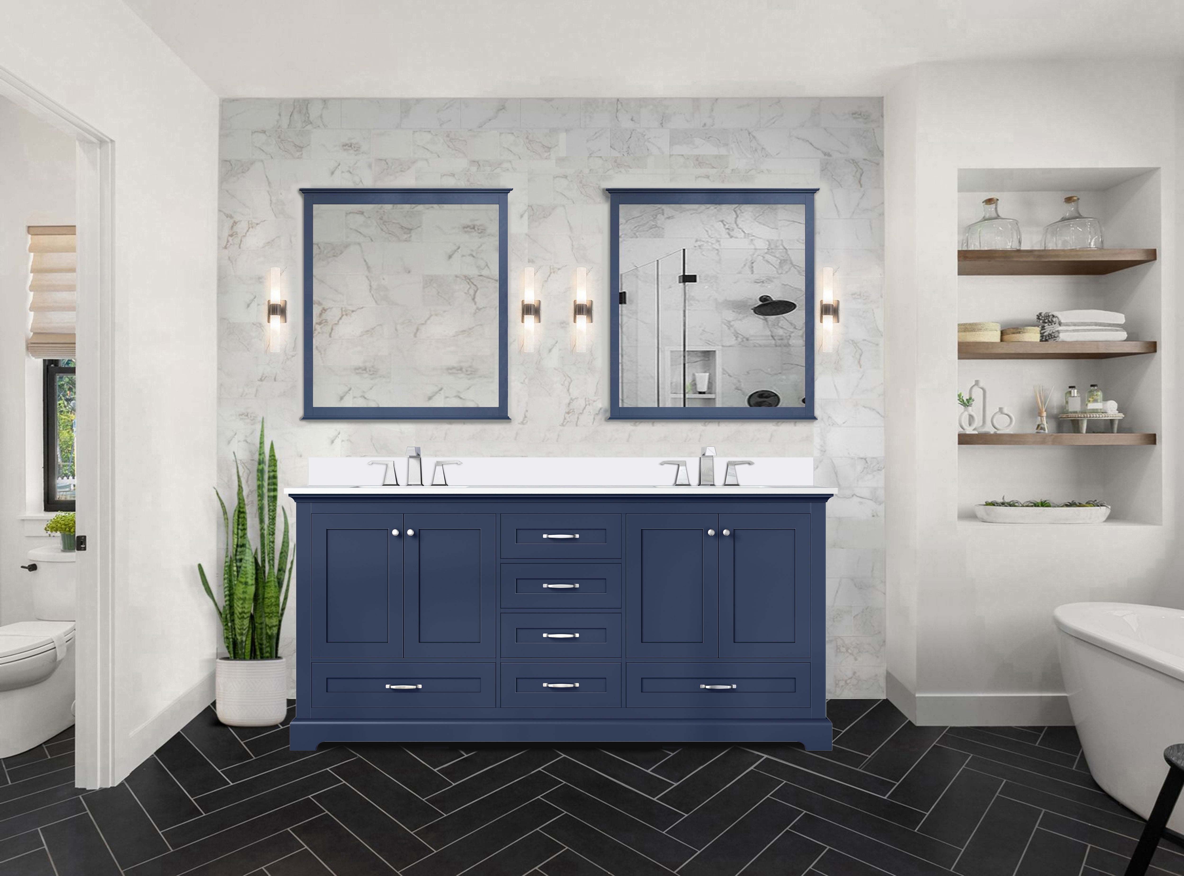 navy blue vanity