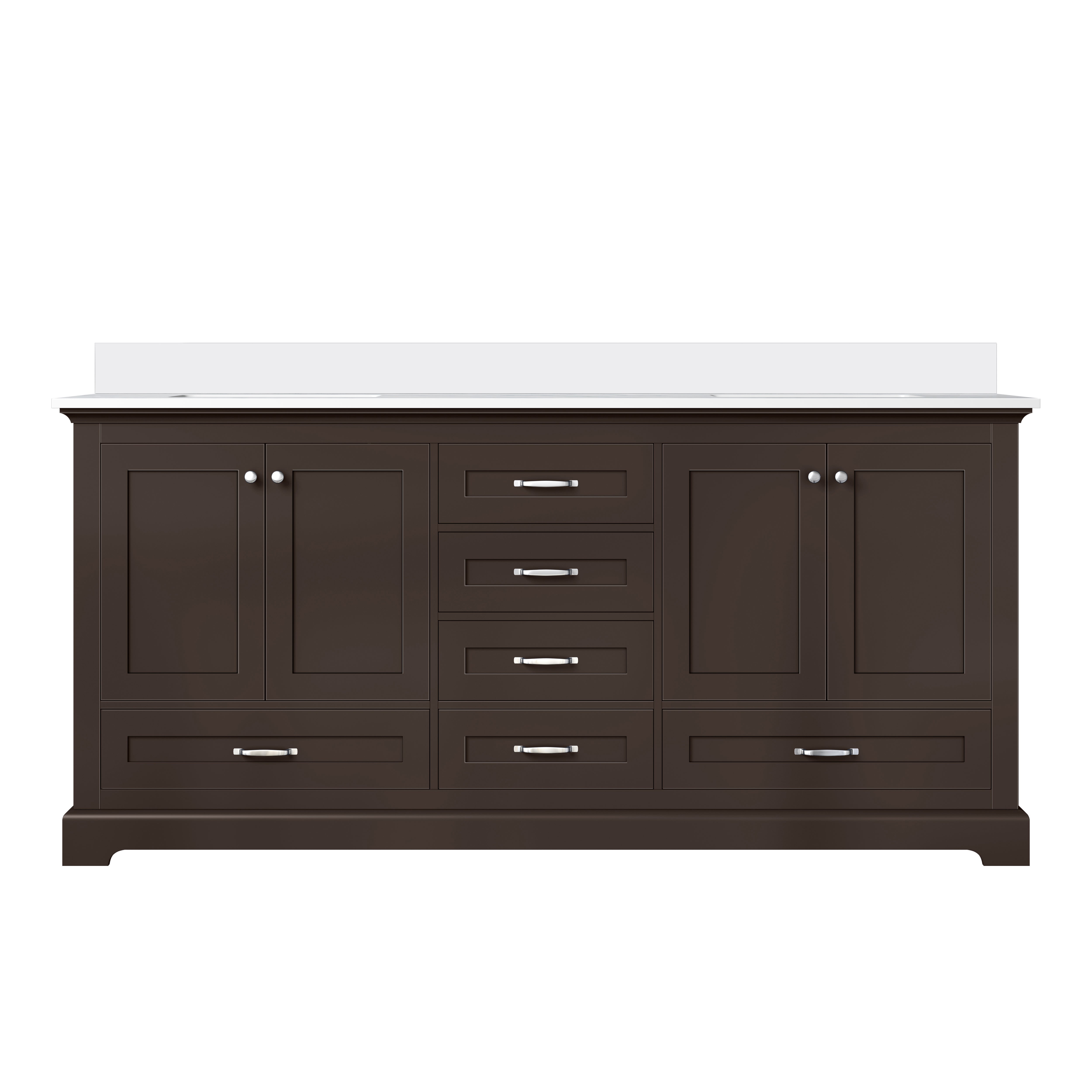 Lexora Dukes 72 in. W x 22 in. D Double Bath Vanity and Cultured Marble Top
