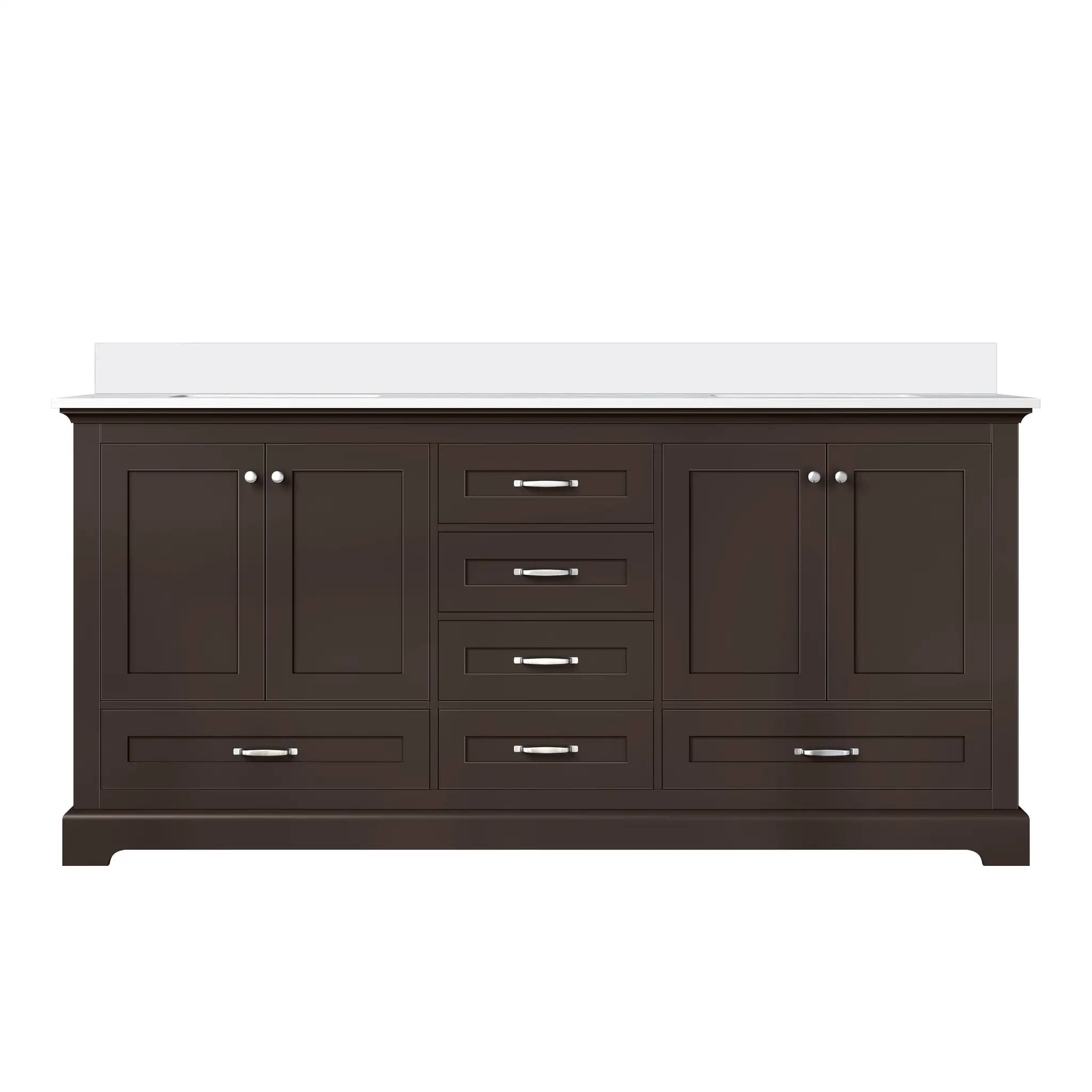 Lexora Dukes 72 in. W x 22 in. D Double Bath Vanity and Cultured Marble Top by Lexora