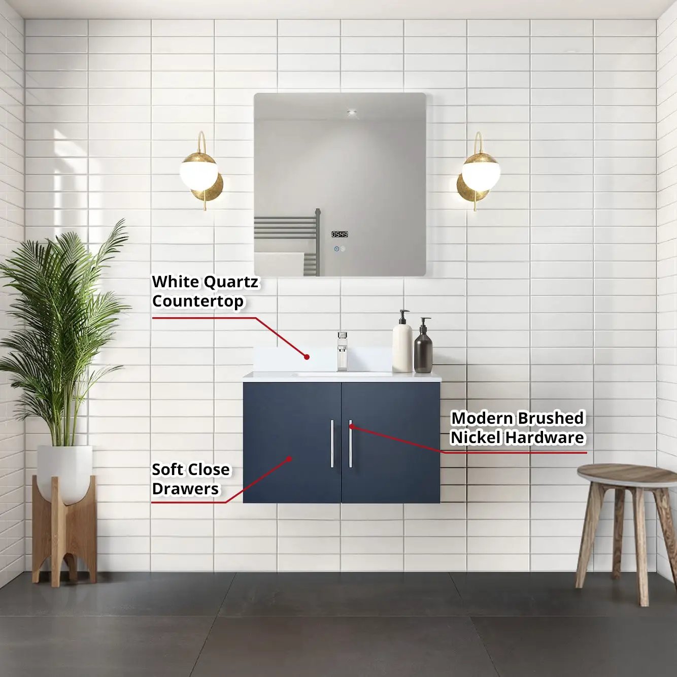 navy blue vanity