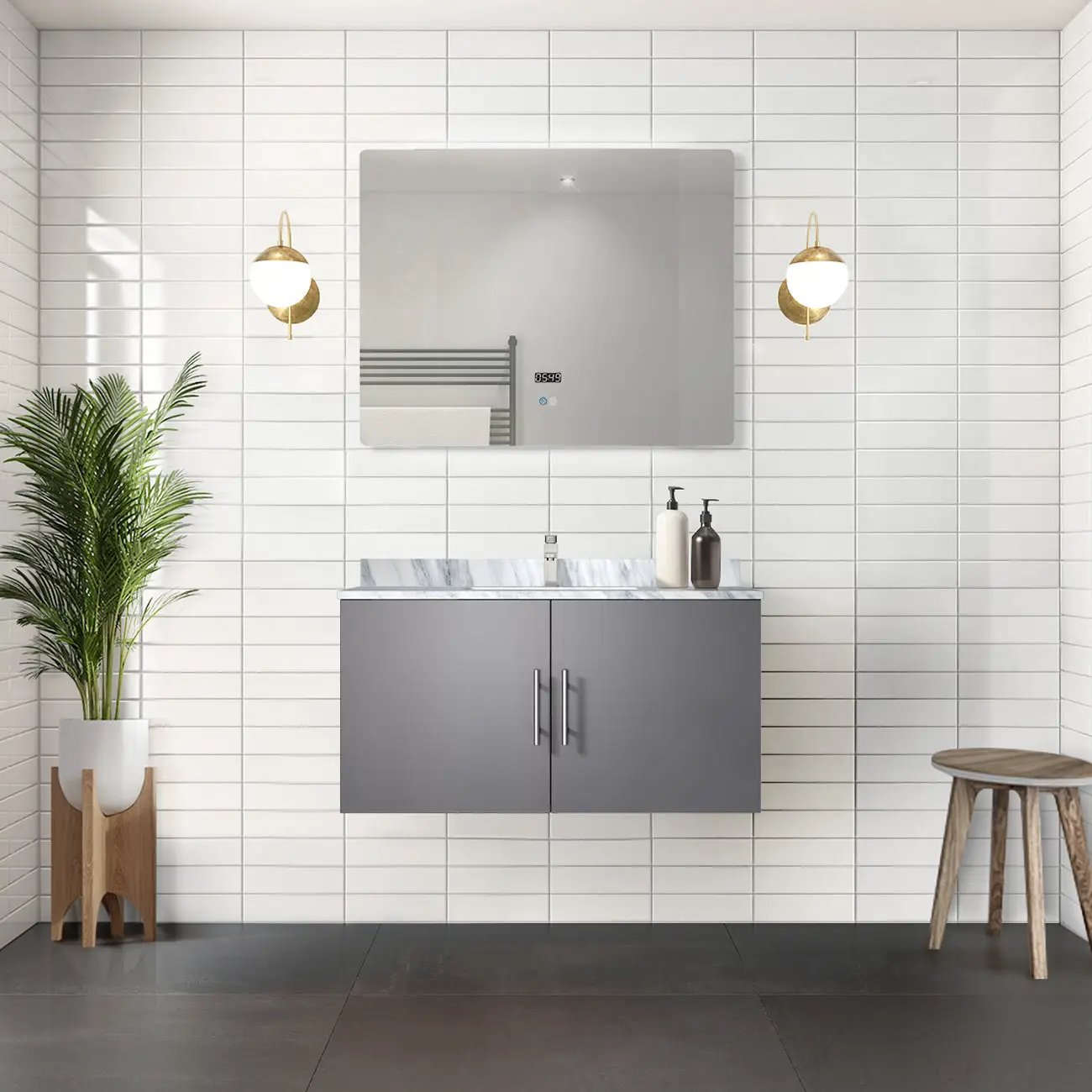 dark grey vanity