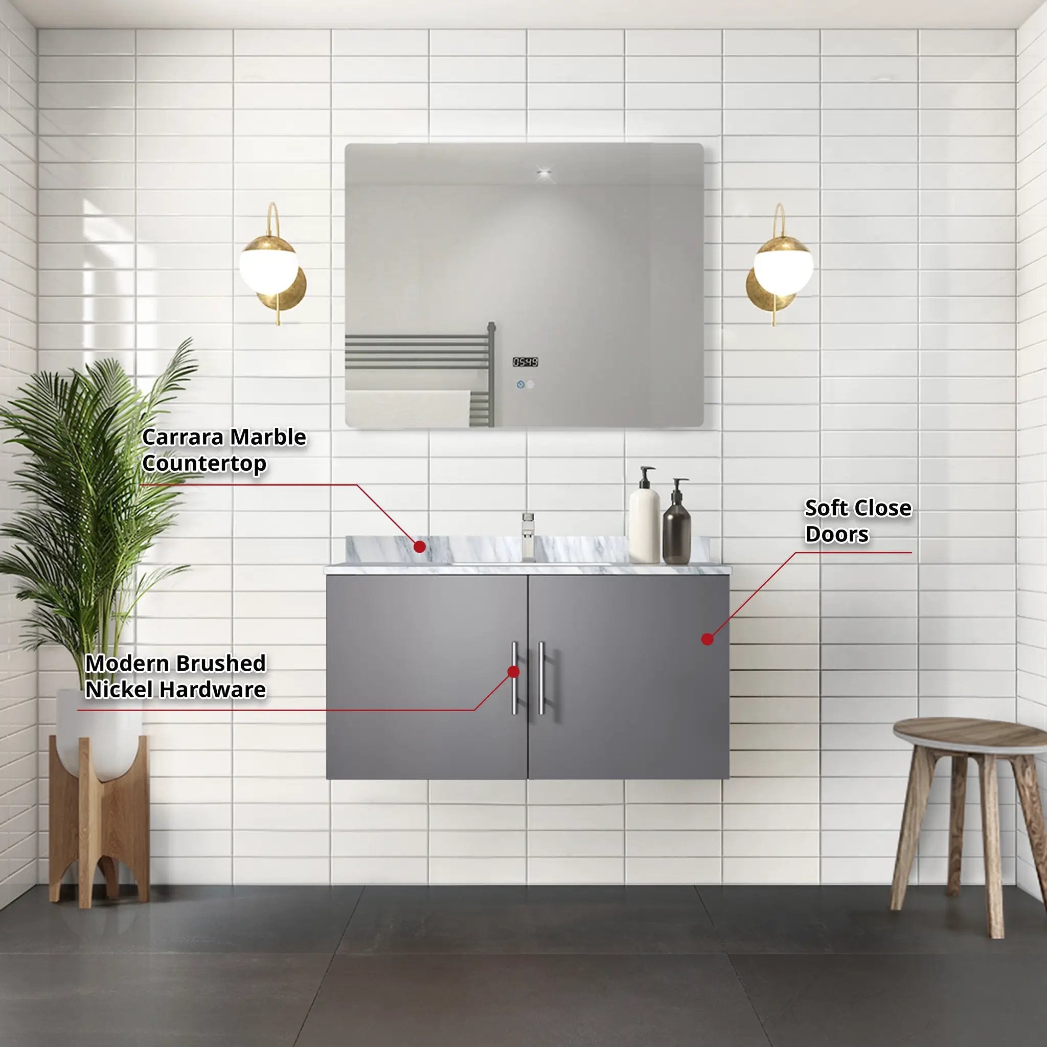 dark grey vanity