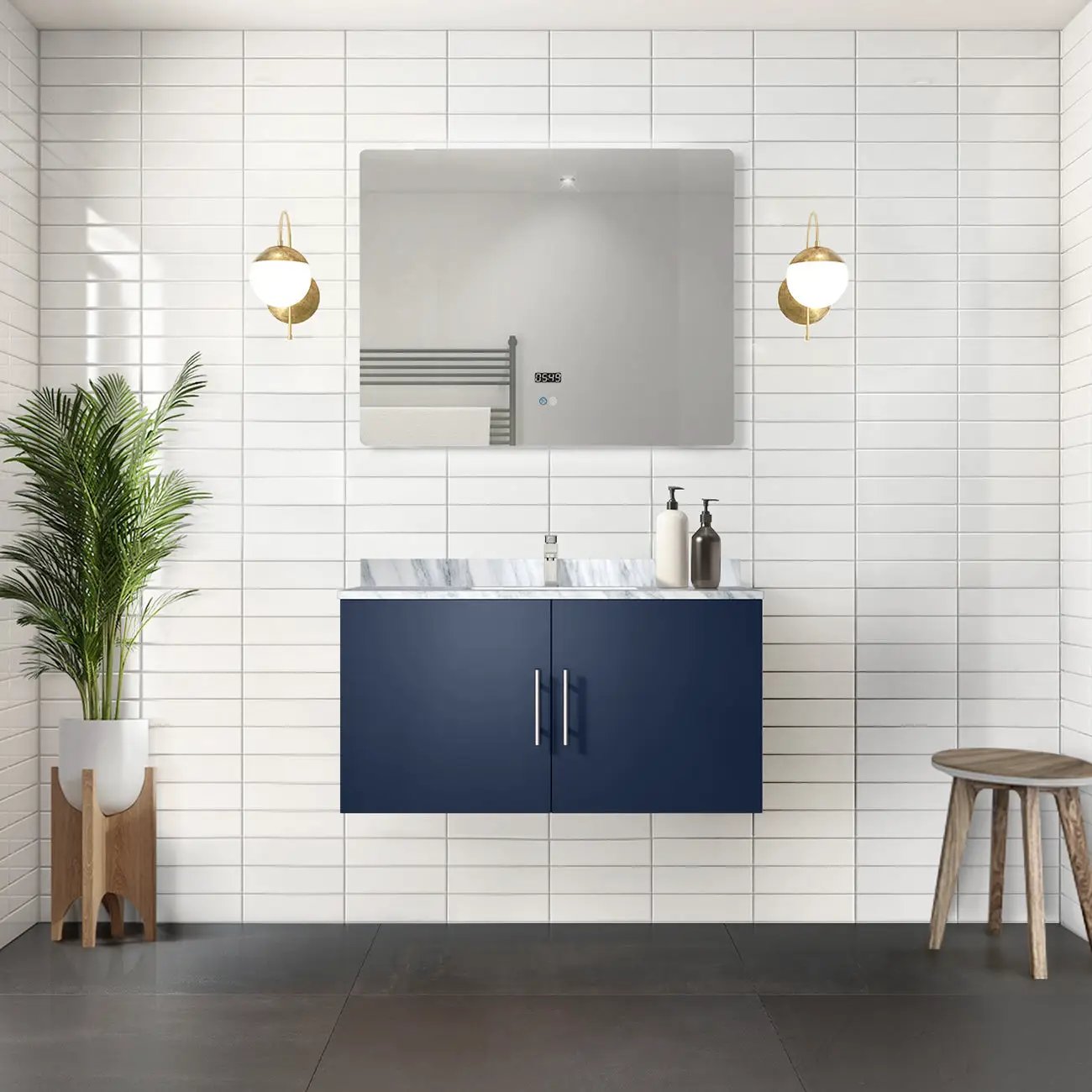 navy blue vanity