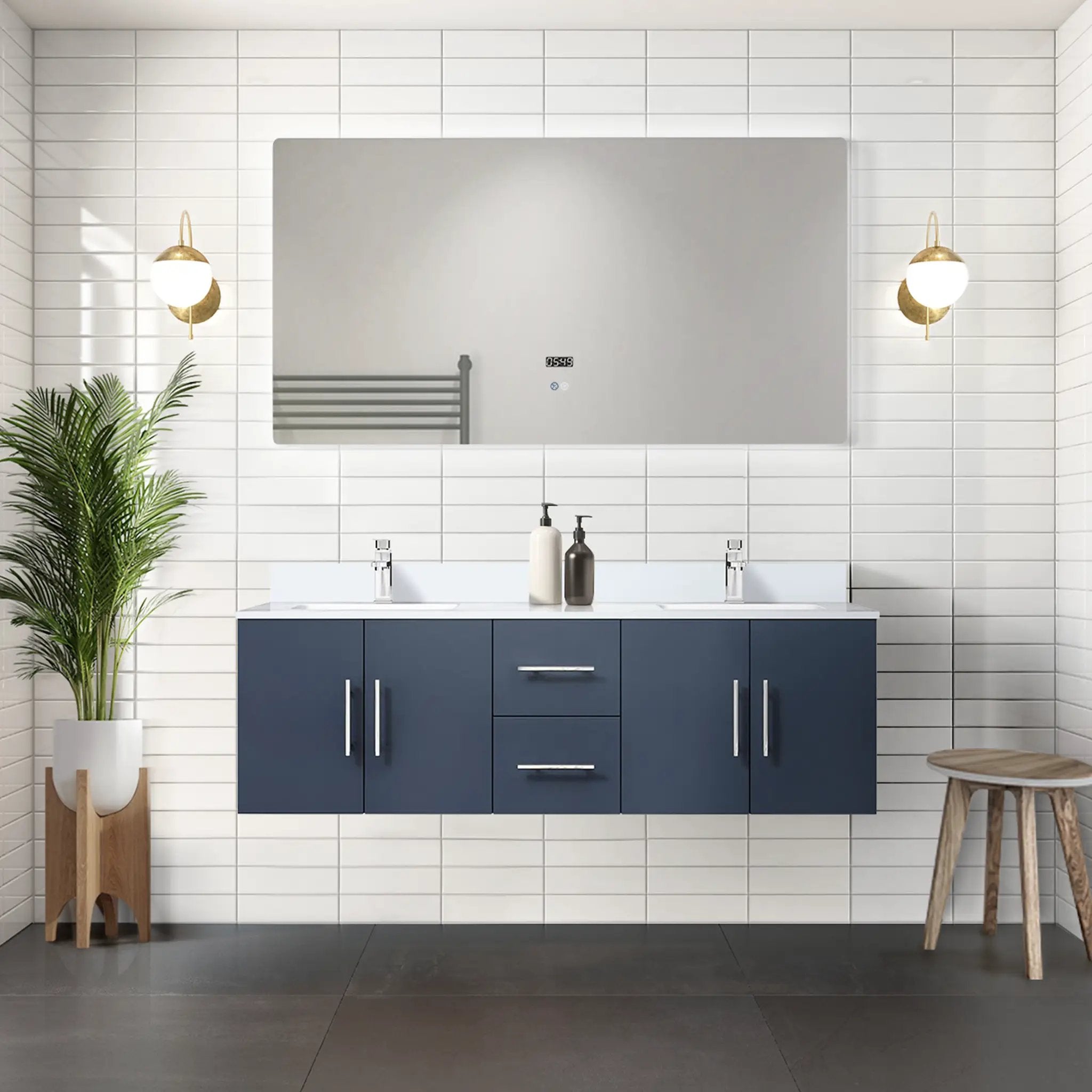 navy blue vanity