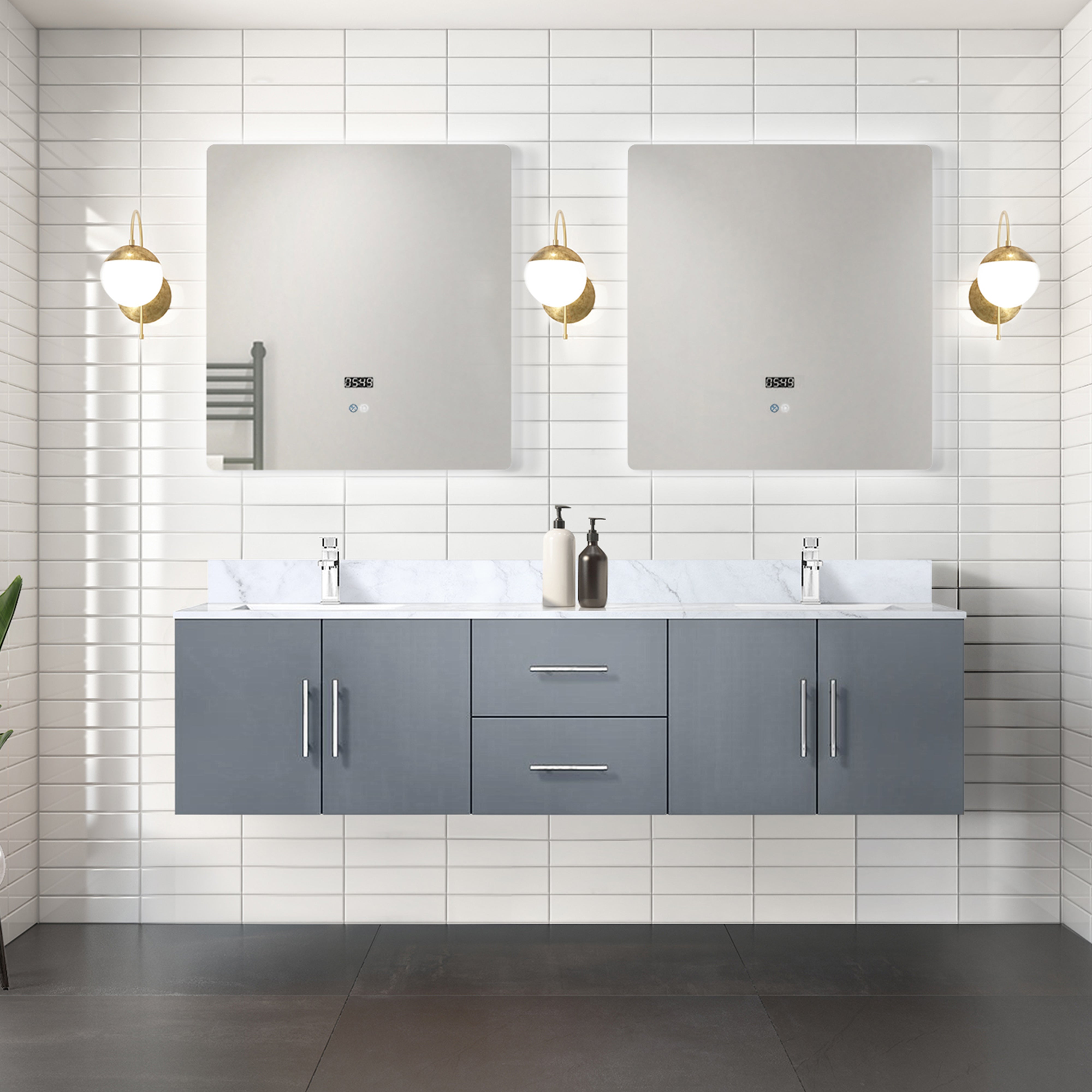 dark grey vanity