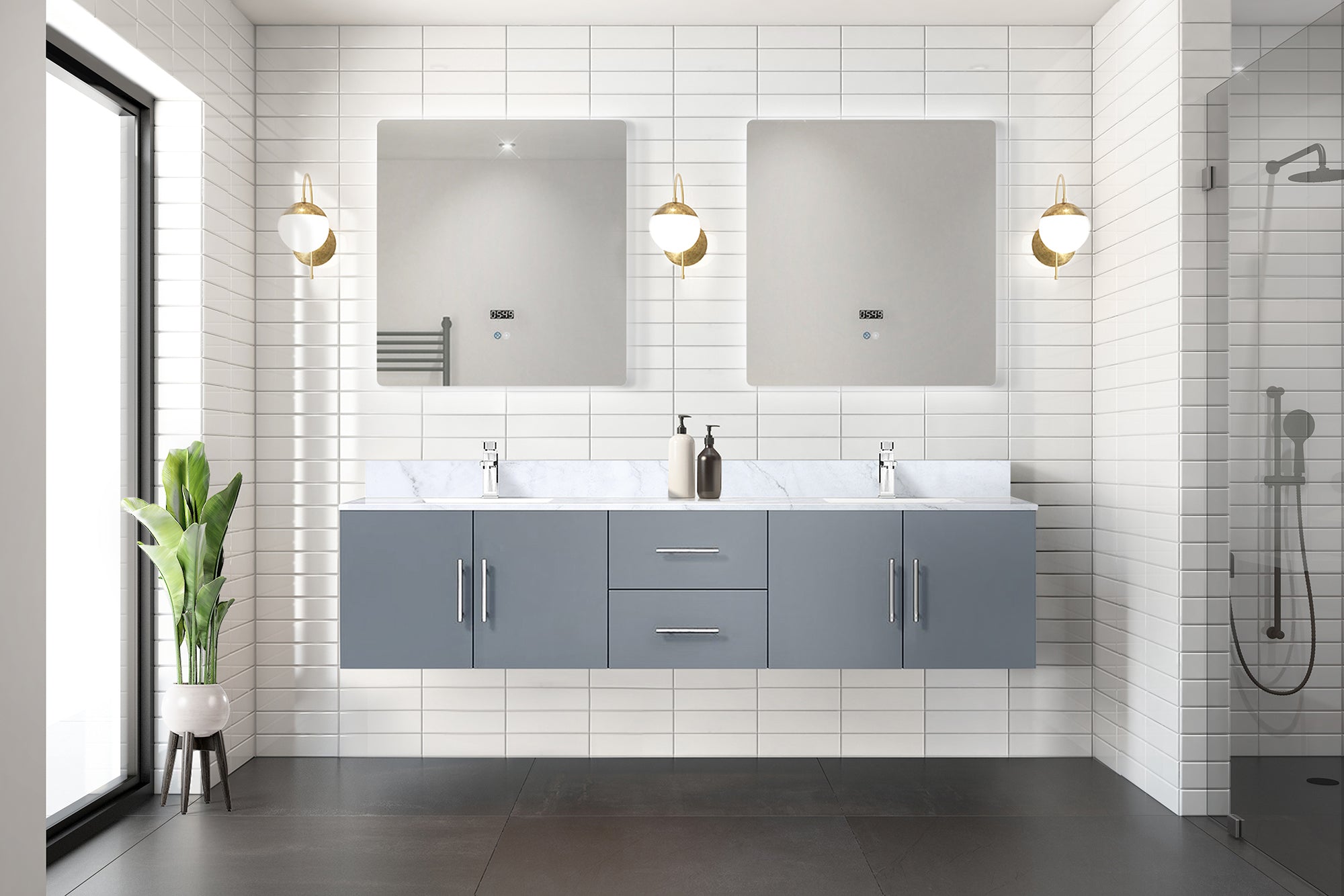 dark grey vanity