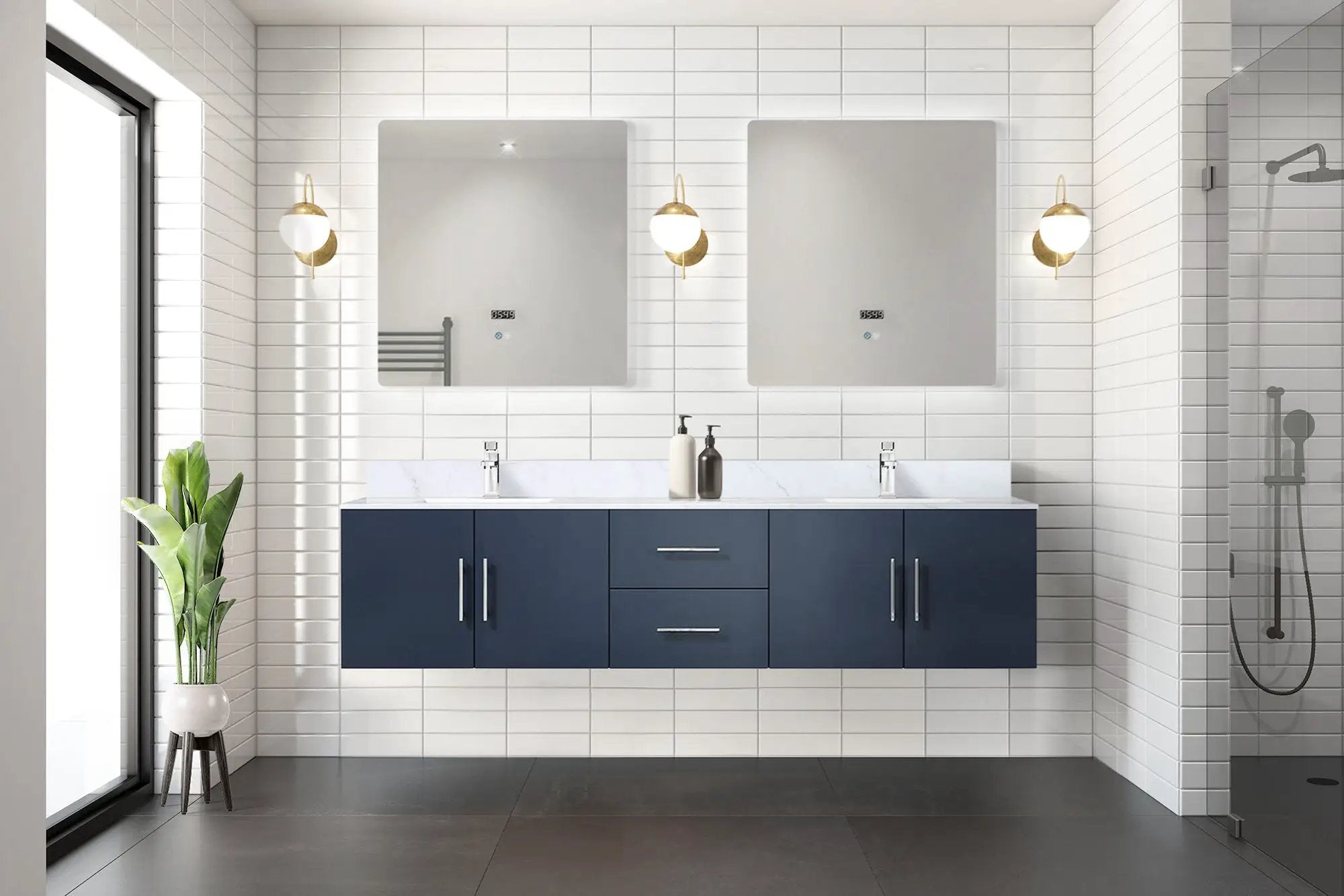 navy blue vanity