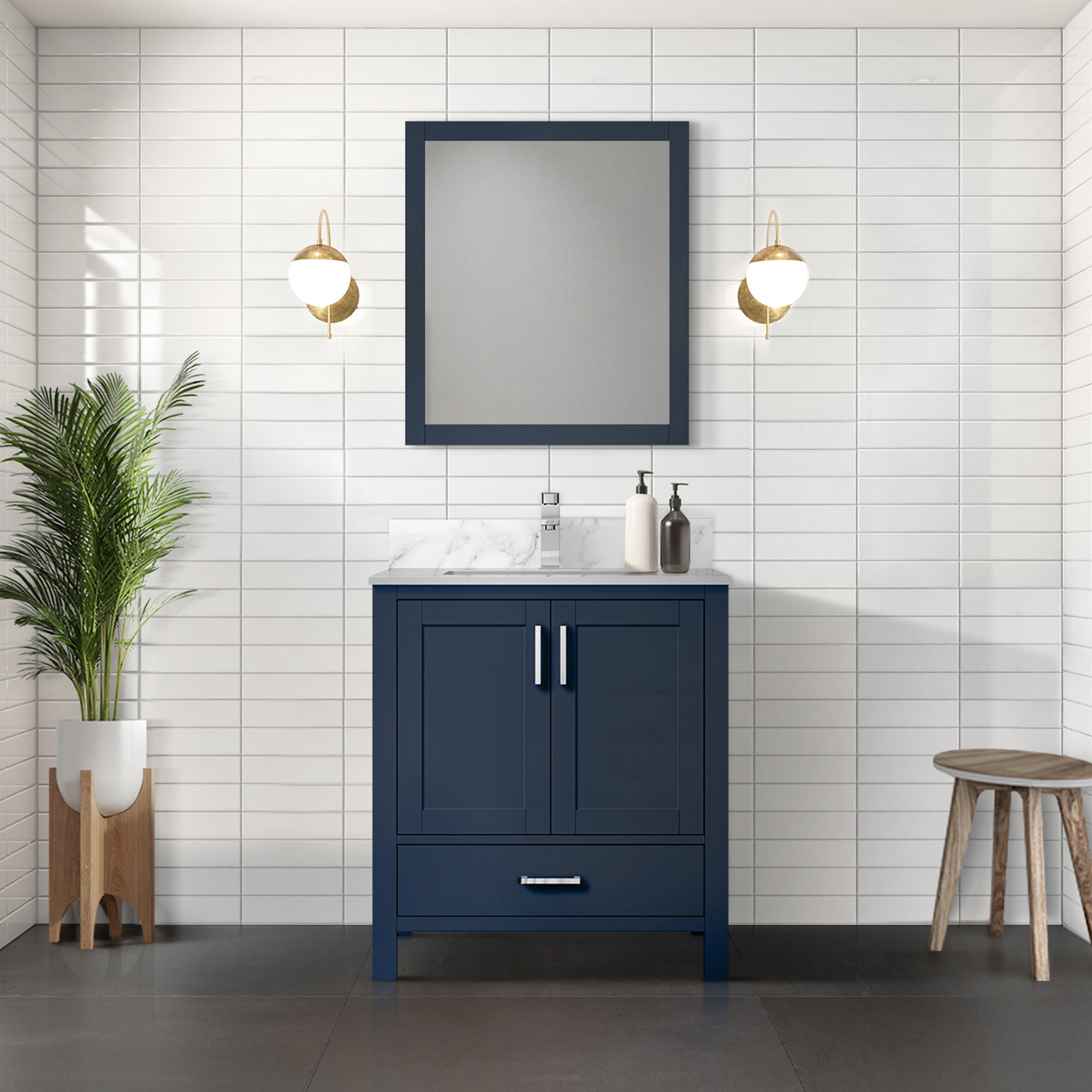 navy blue vanity