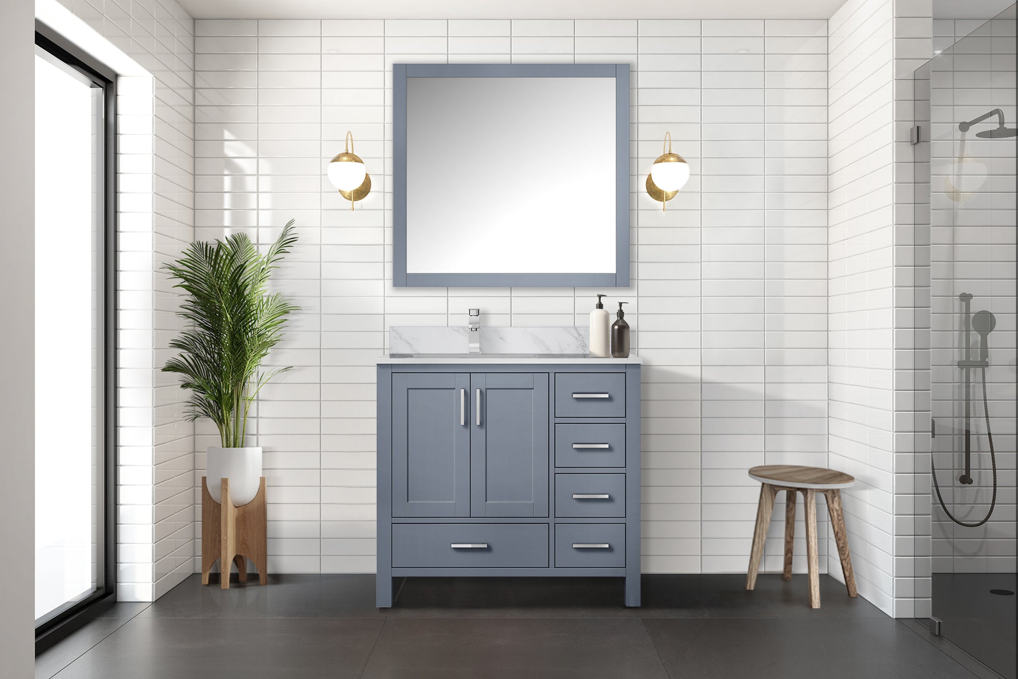 dark grey vanity