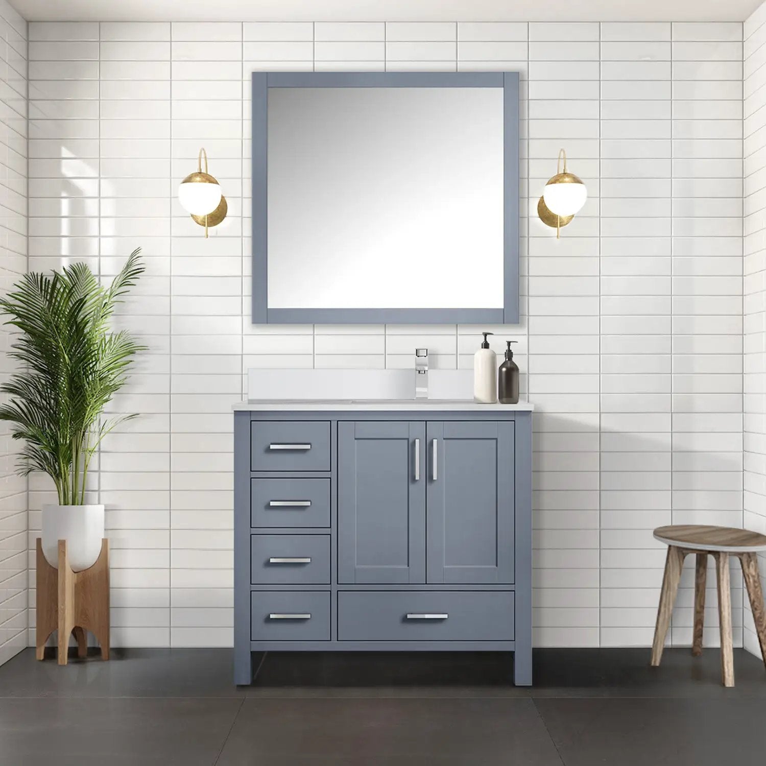 dark grey vanity