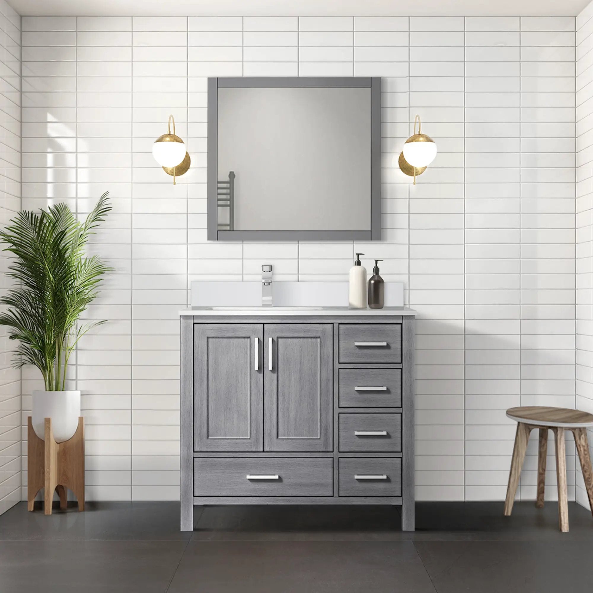 distressed grey vanity