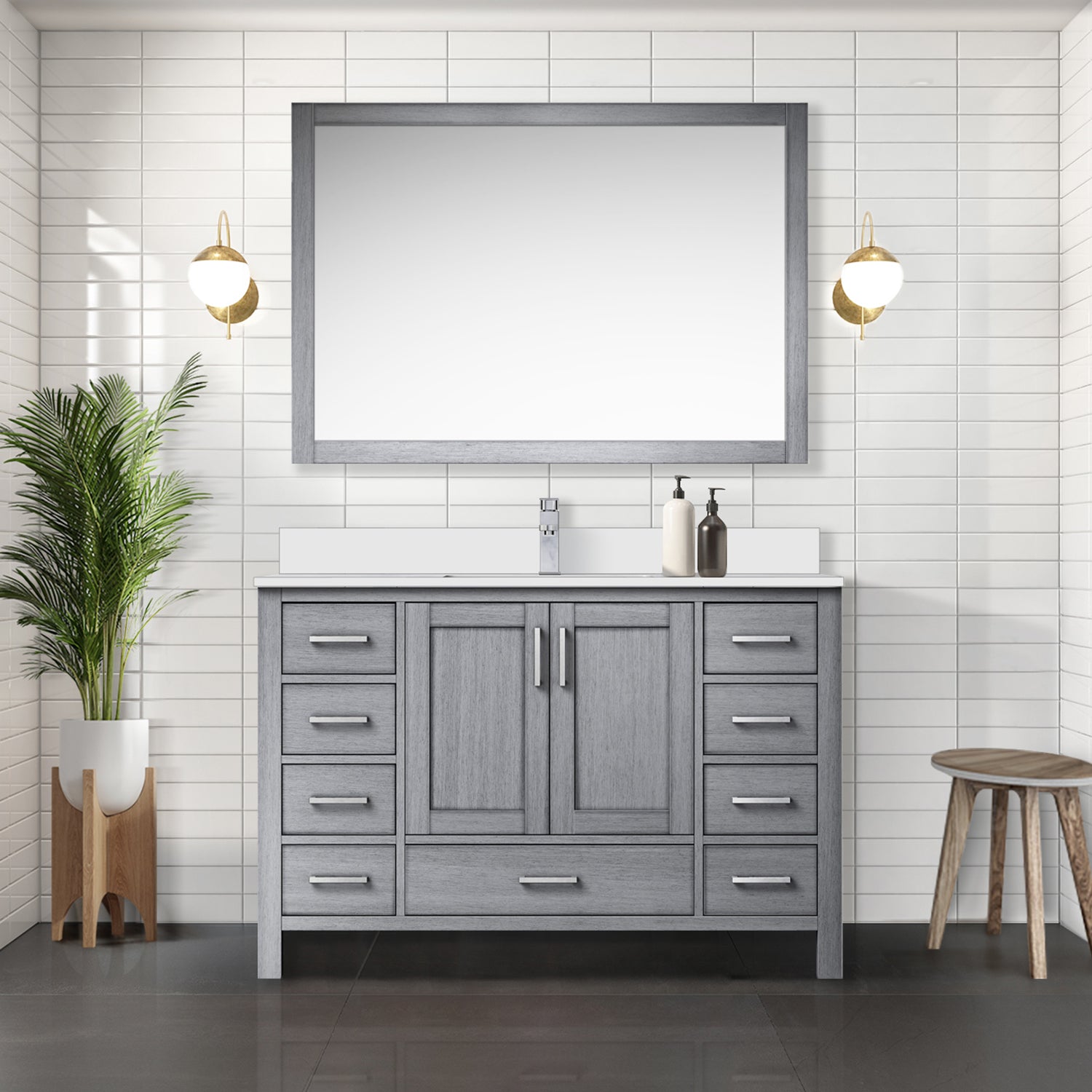 distressed grey vanity