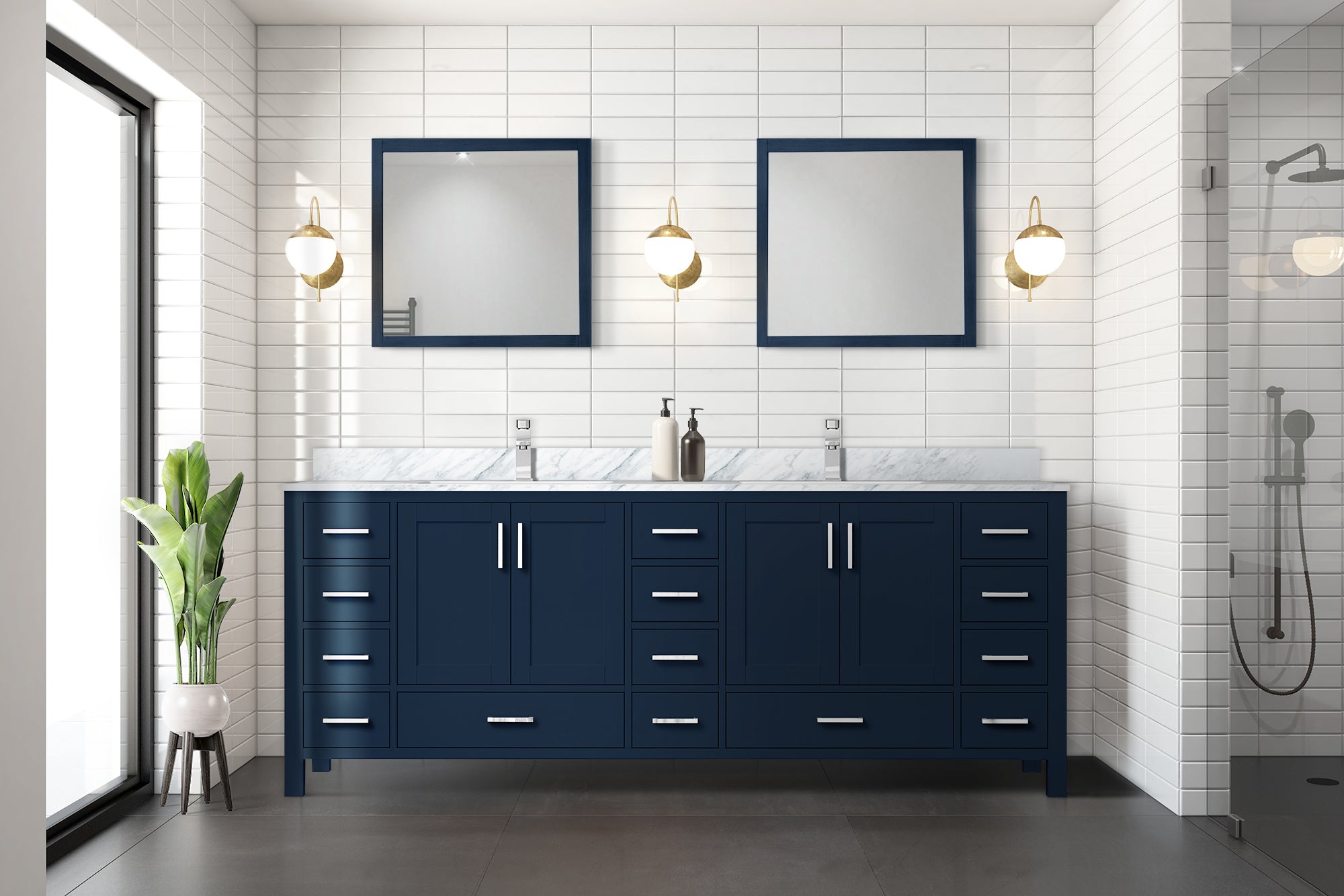 navy blue vanity