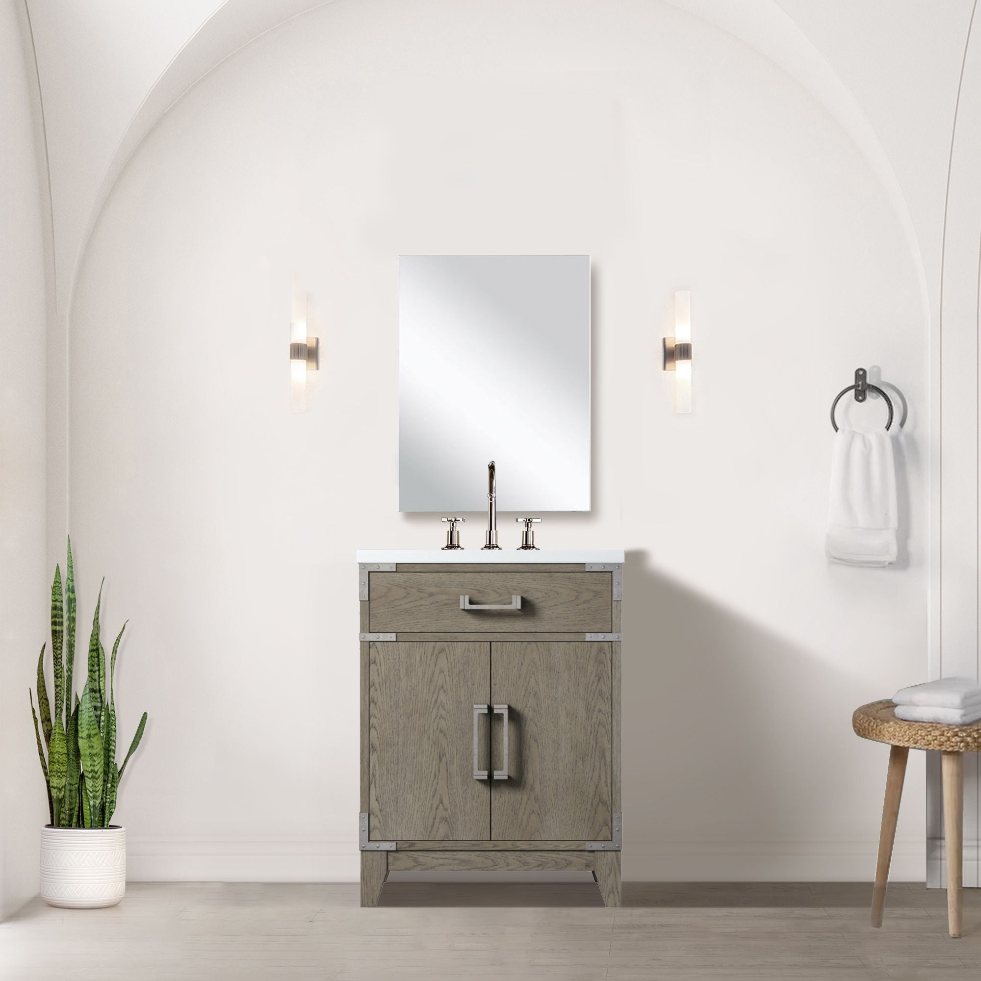 grey oak vanity