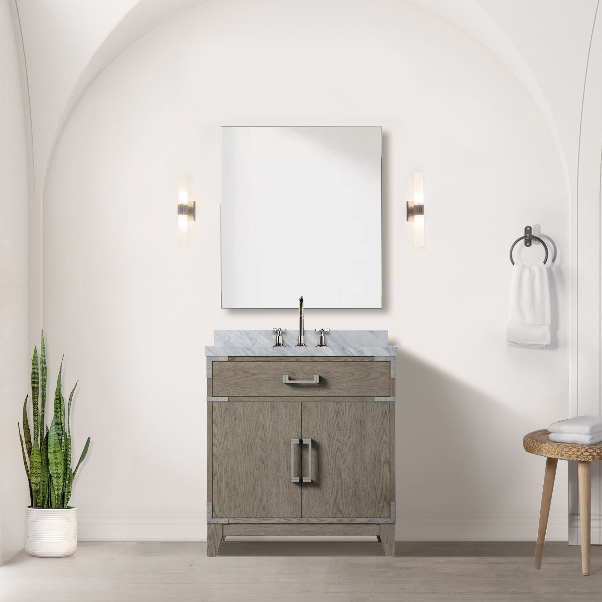 grey oak vanity
