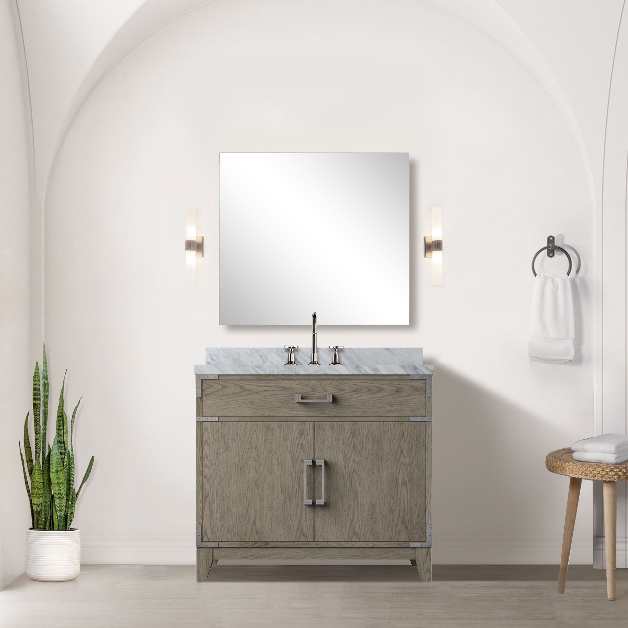 grey oak vanity