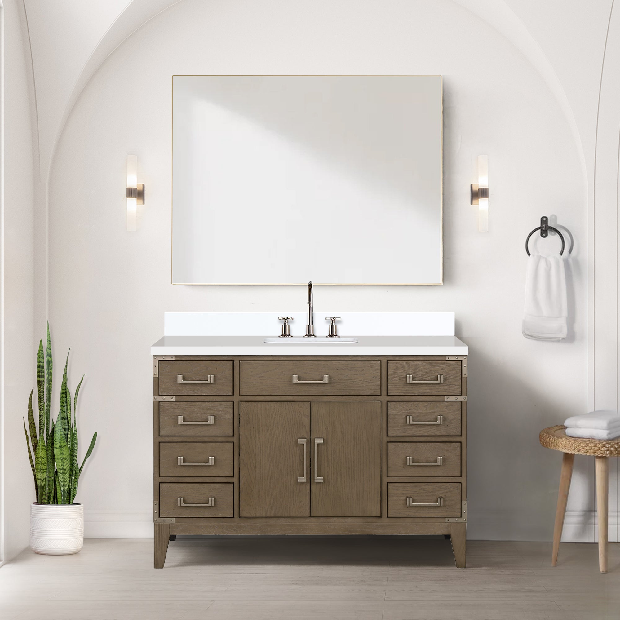 grey oak vanity