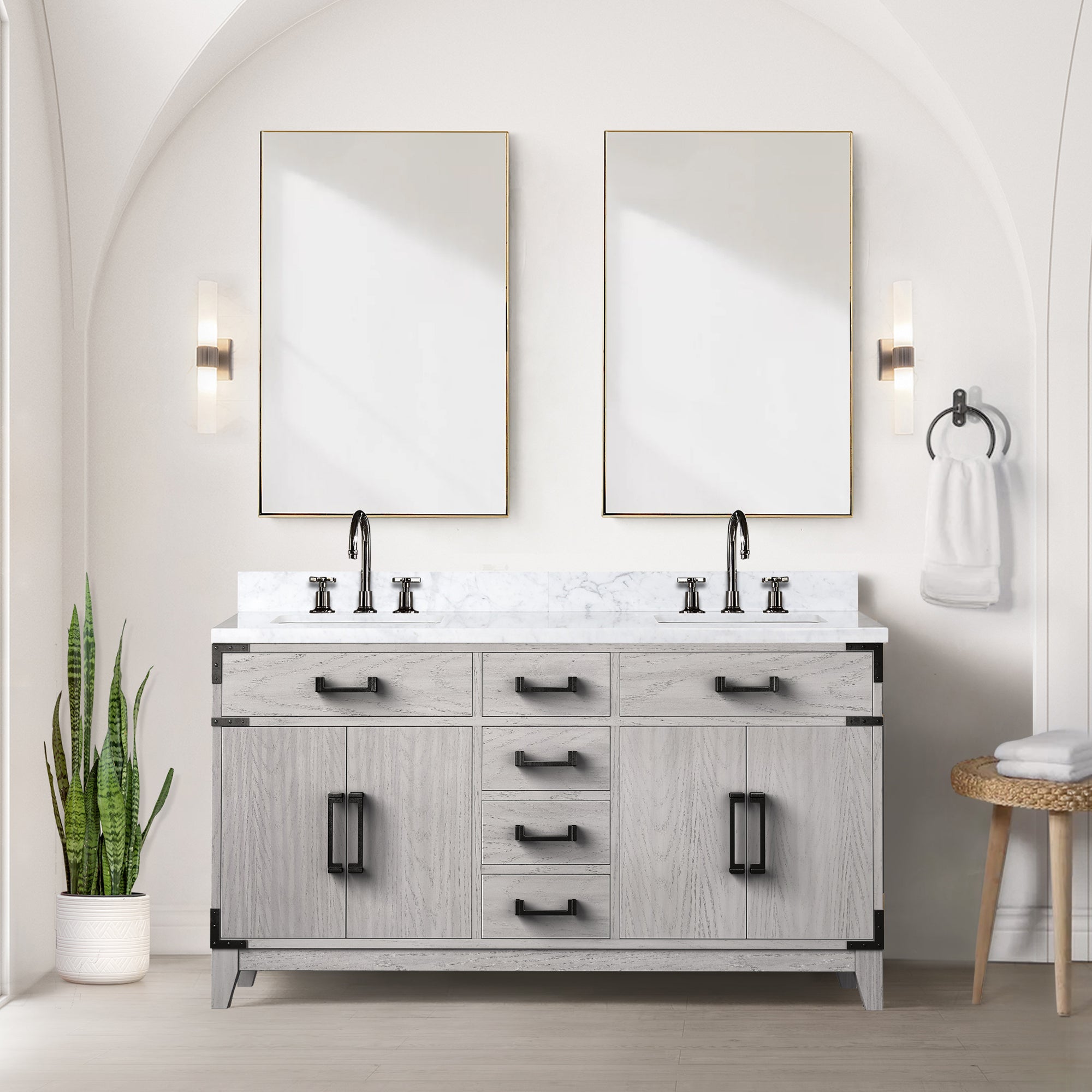 white oak vanity